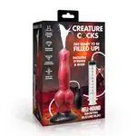 Creature Cocks Hell Hound Squirting Silicone Dildo - Red/Black