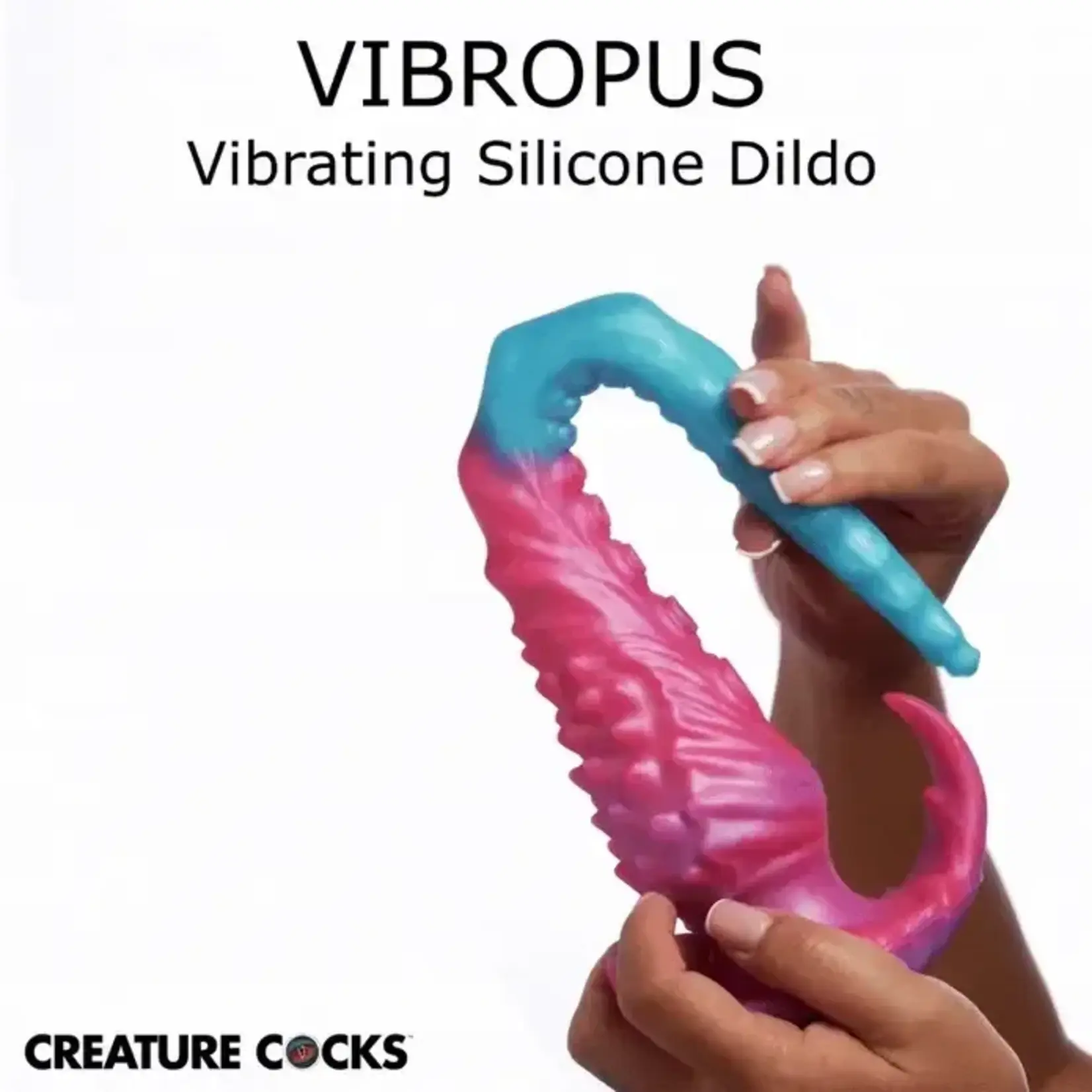 Creature Cock Vibropus Rechargeable Silicone Anal Dildo with Remote Control - Blue/Pink