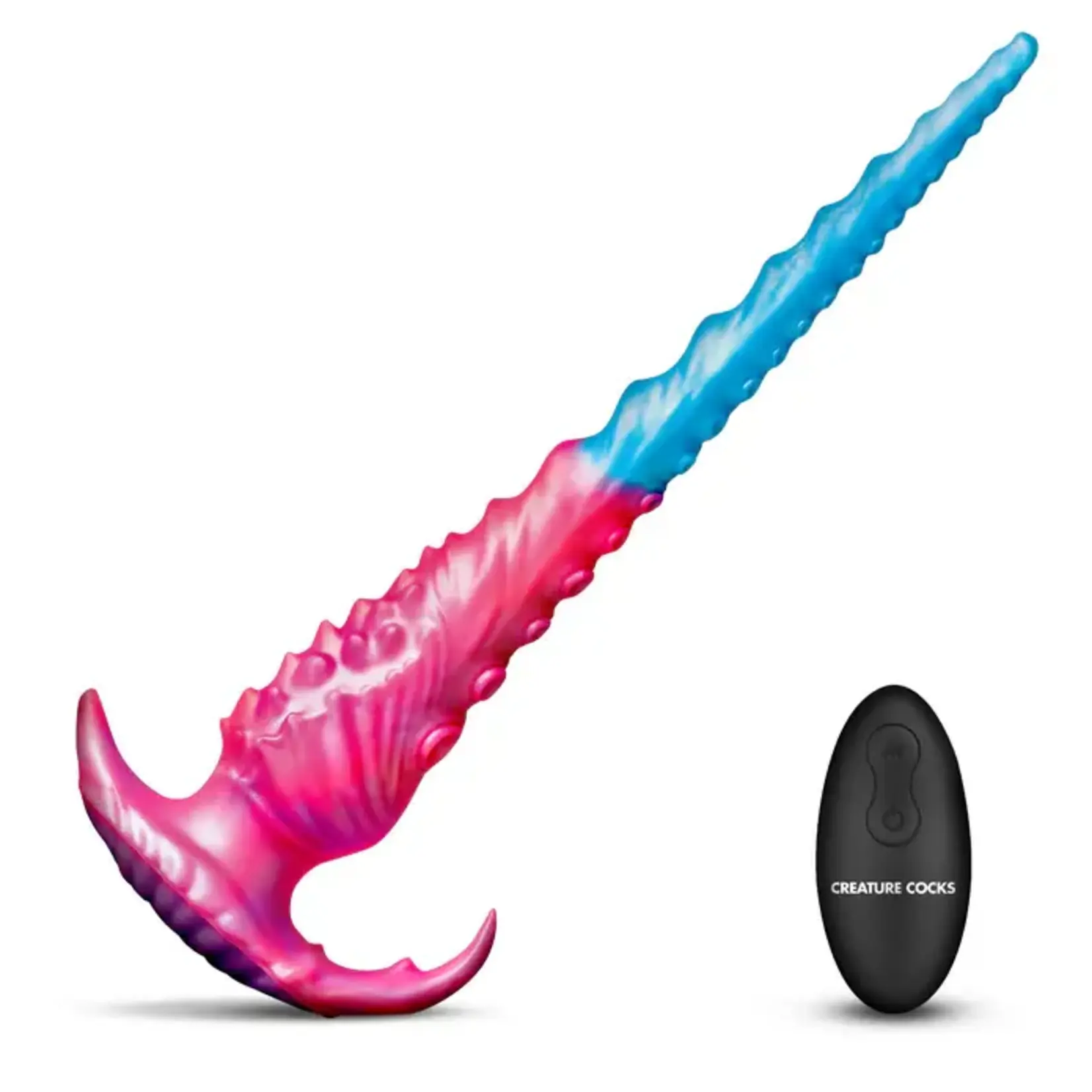 Creature Cock Vibropus Rechargeable Silicone Anal Dildo with Remote Control - Blue/Pink