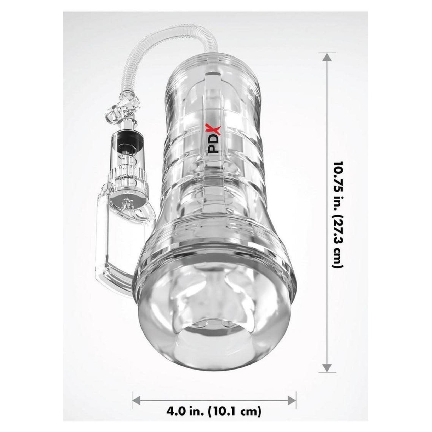 PDX Elite ViewTube Vac XXL Pump See-Thru EZ-Grip Pump Stroker - General Orifice - Clear