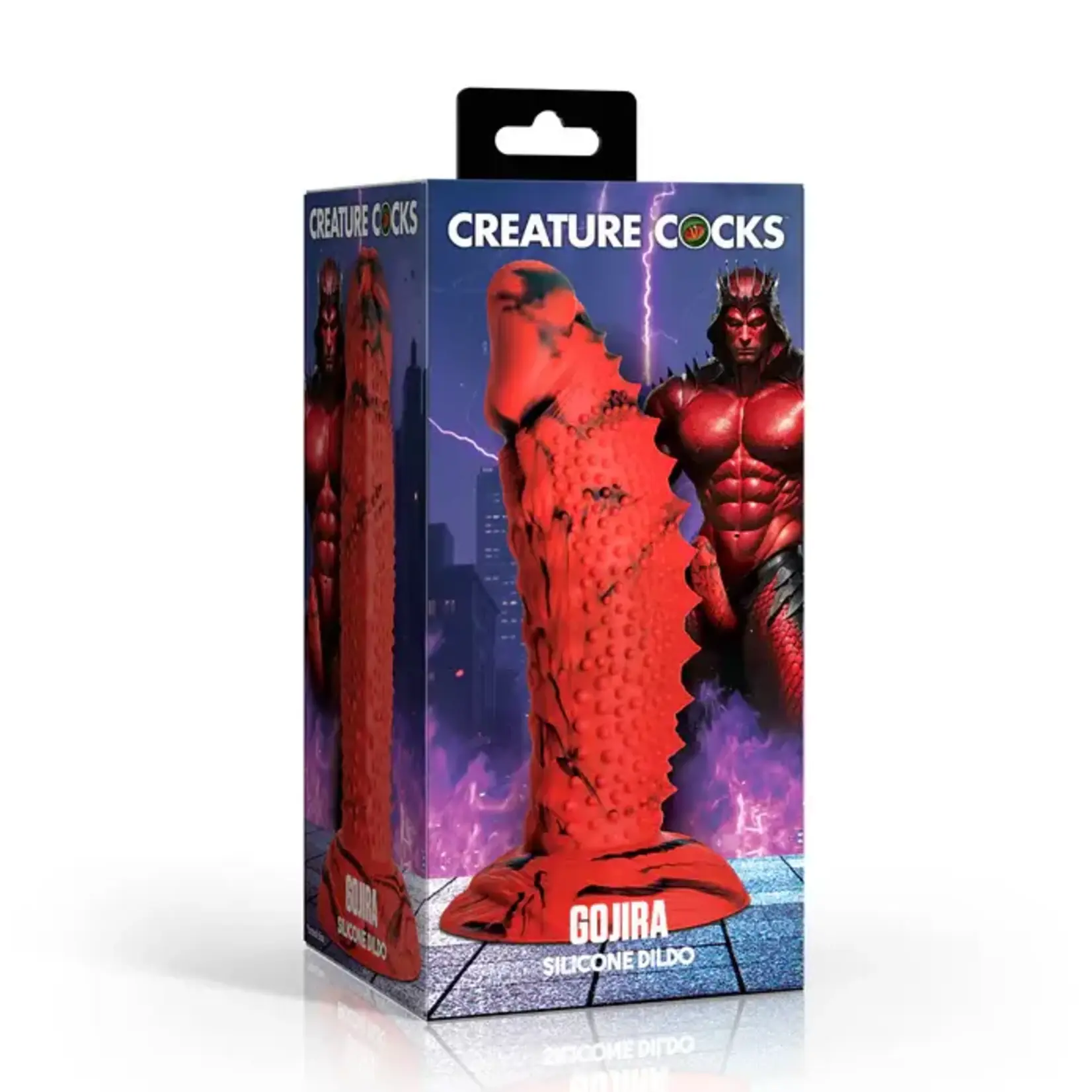 Creature Cocks Gojira Silicone Dildo - Red/Black