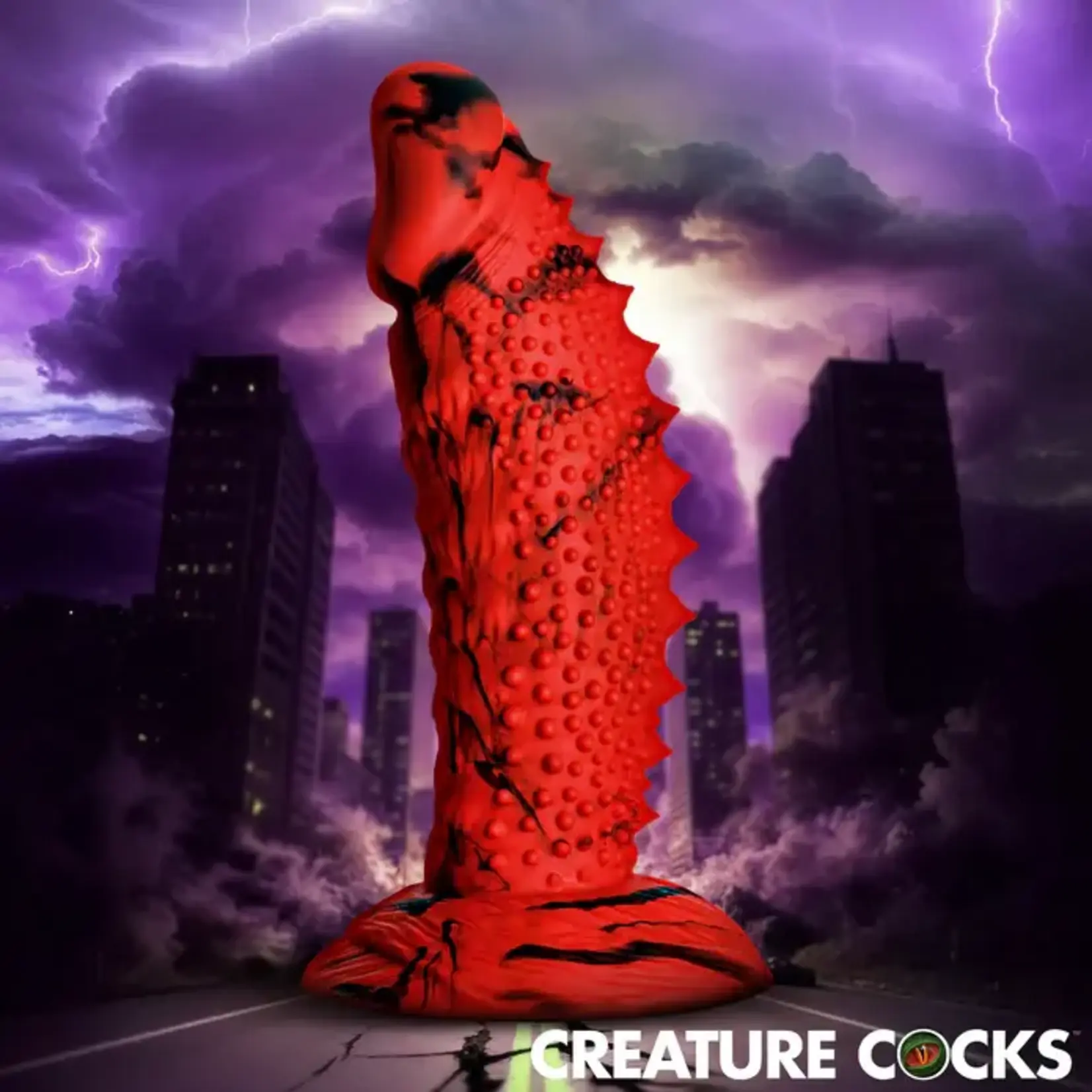 Creature Cocks Gojira Silicone Dildo - Red/Black