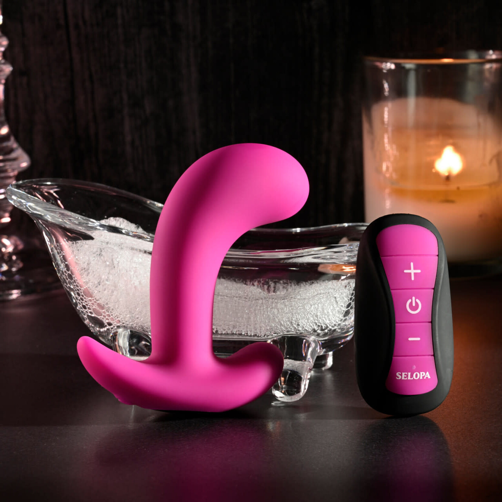Selopa Hooking Up Rechargeable Silicone Anal Plug with Remote Control - Pink