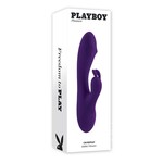 Playboy On Repeat Rechargeable Silicone Rabbit Vibrator - Purple