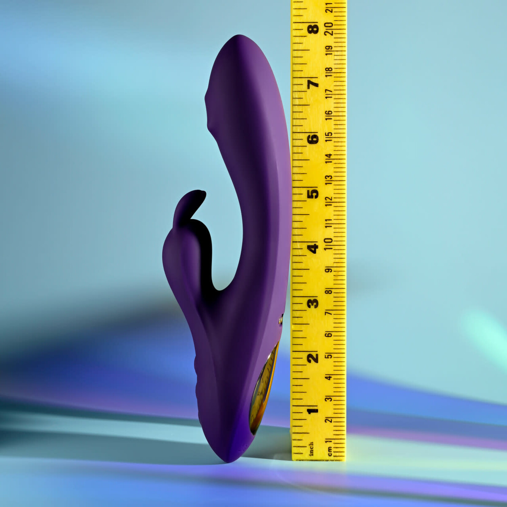 Playboy On Repeat Rechargeable Silicone Rabbit Vibrator - Purple