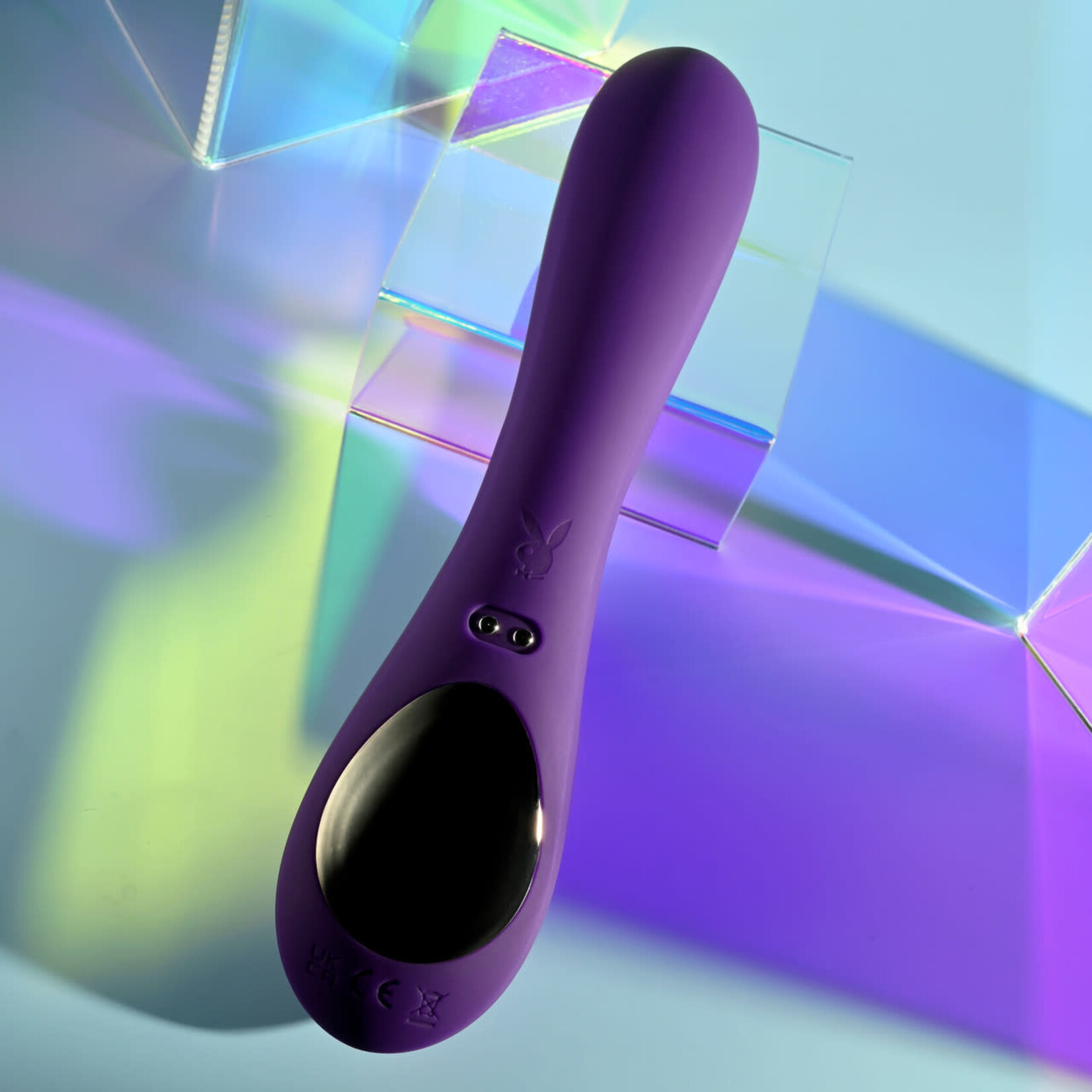 Playboy On Repeat Rechargeable Silicone Rabbit Vibrator - Purple