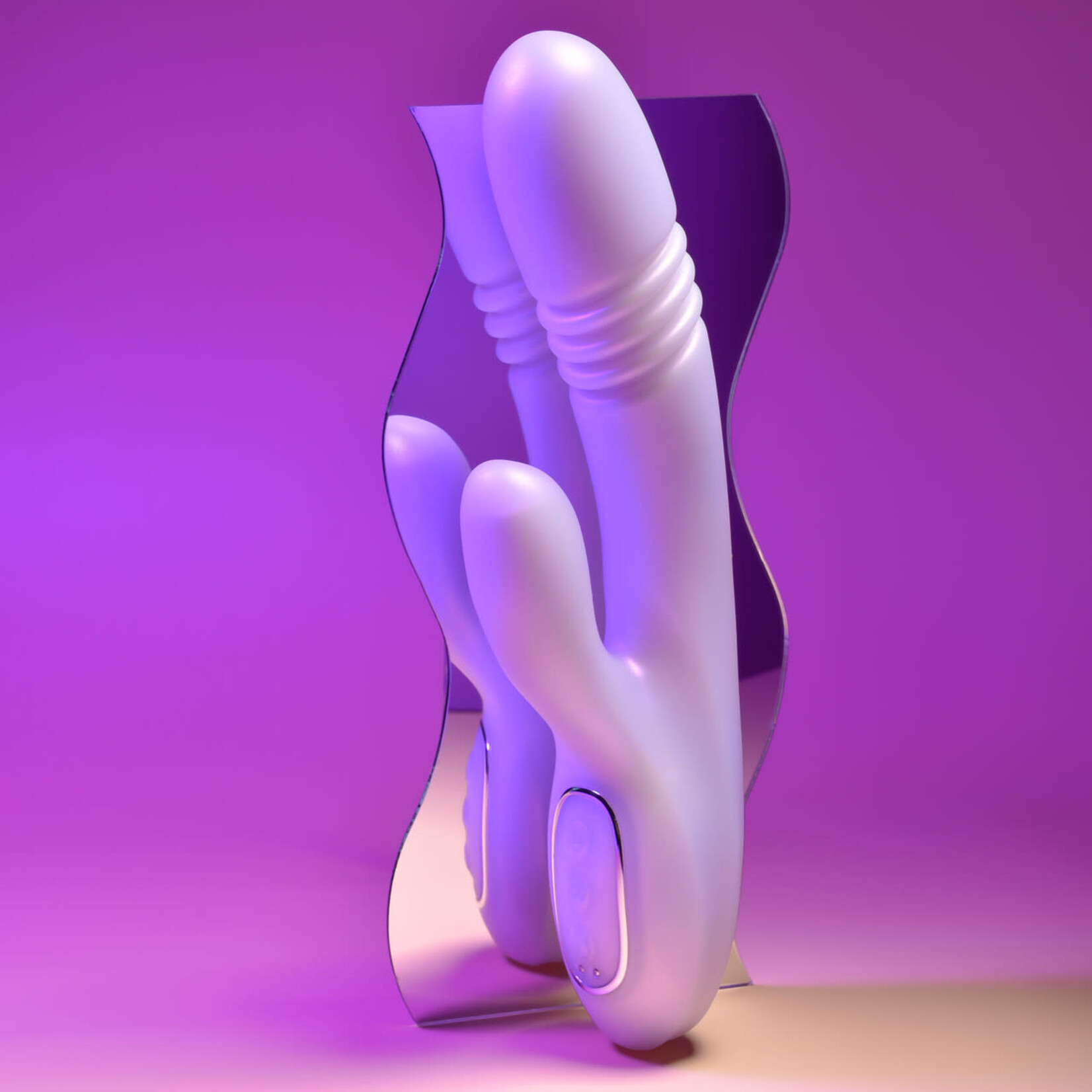 Playboy Bumping Bunny Rechargeable Silicone Rabbit Vibrator - Pink