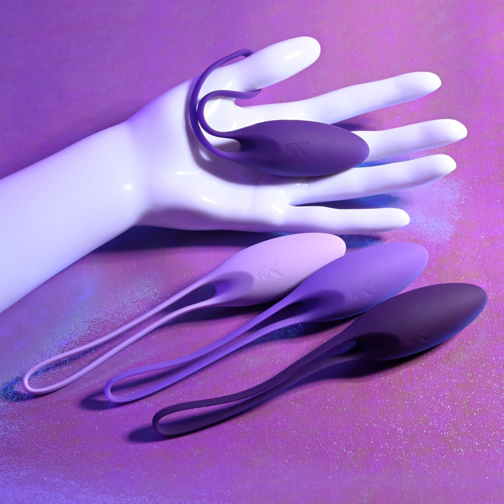 Playboy Put in Work Silicone Kegel Ball Set (4 Piece) - Purple