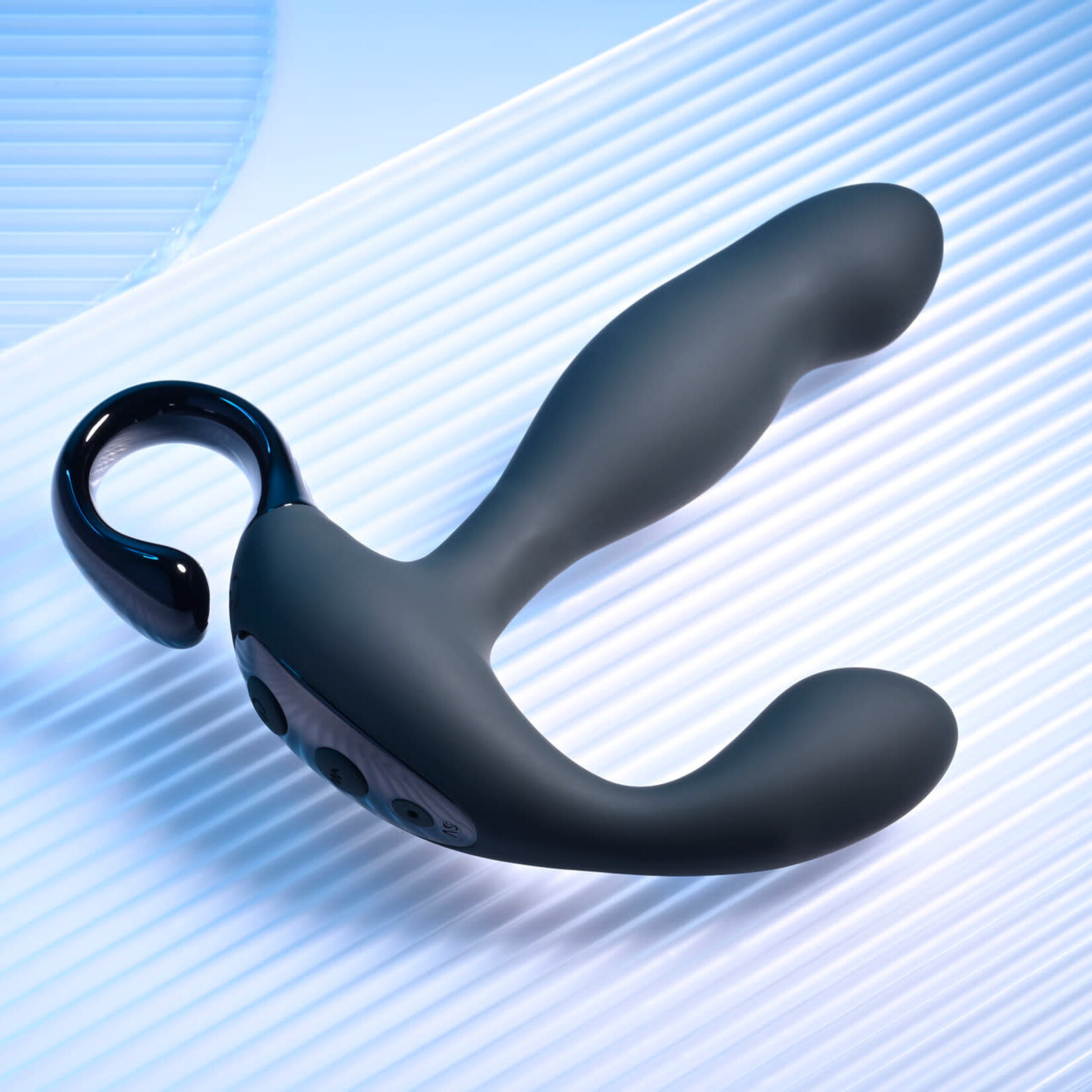 Playboy Come Hither Rechargeable Silicone Vibrating Prostate Massager - Black