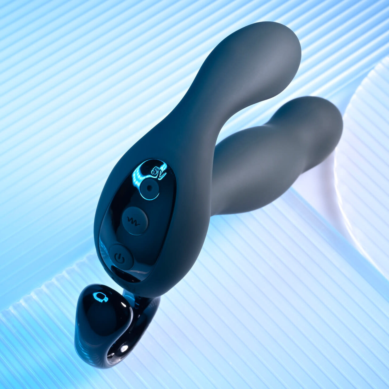 Playboy Come Hither Rechargeable Silicone Vibrating Prostate Massager - Black
