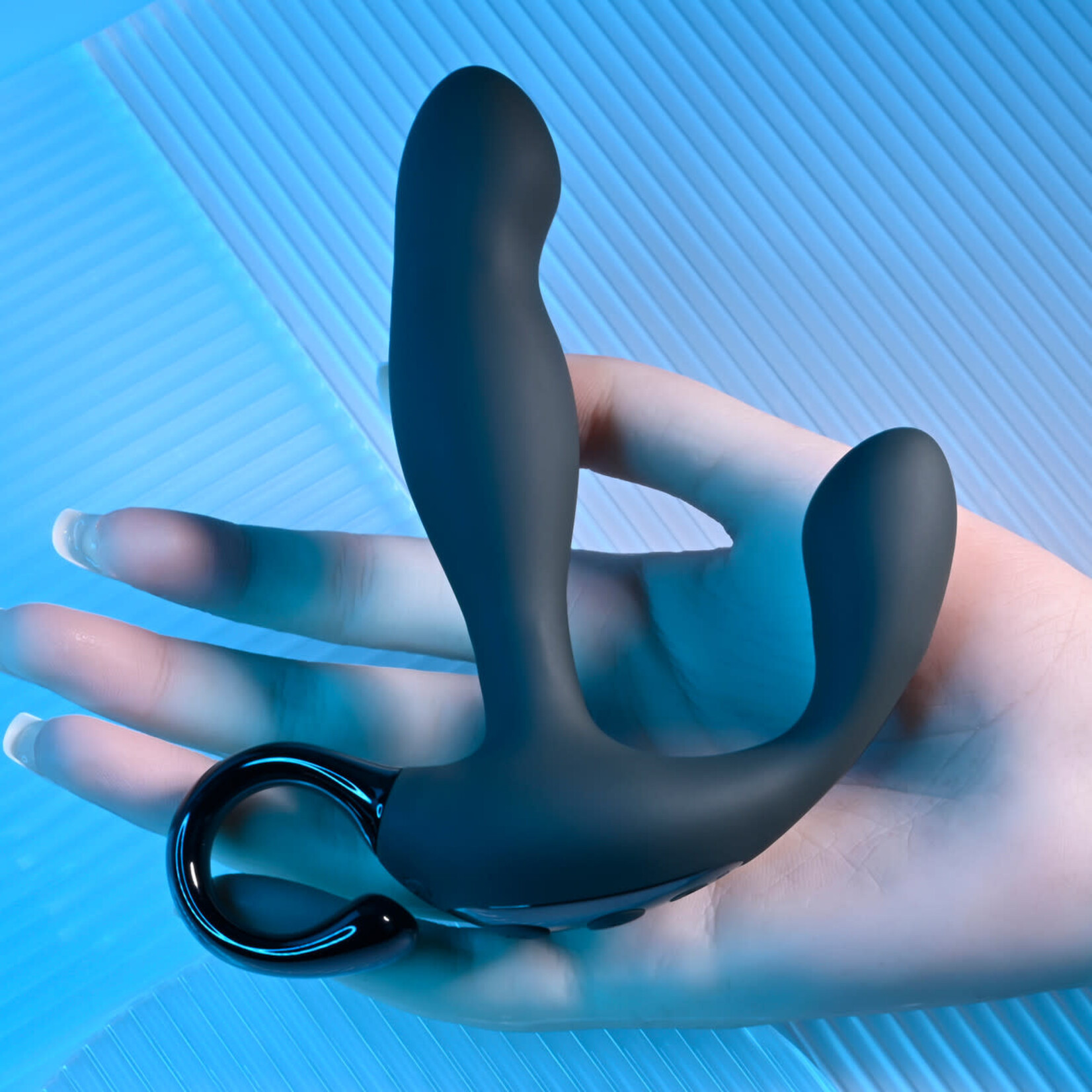 Playboy Come Hither Rechargeable Silicone Vibrating Prostate Massager - Black
