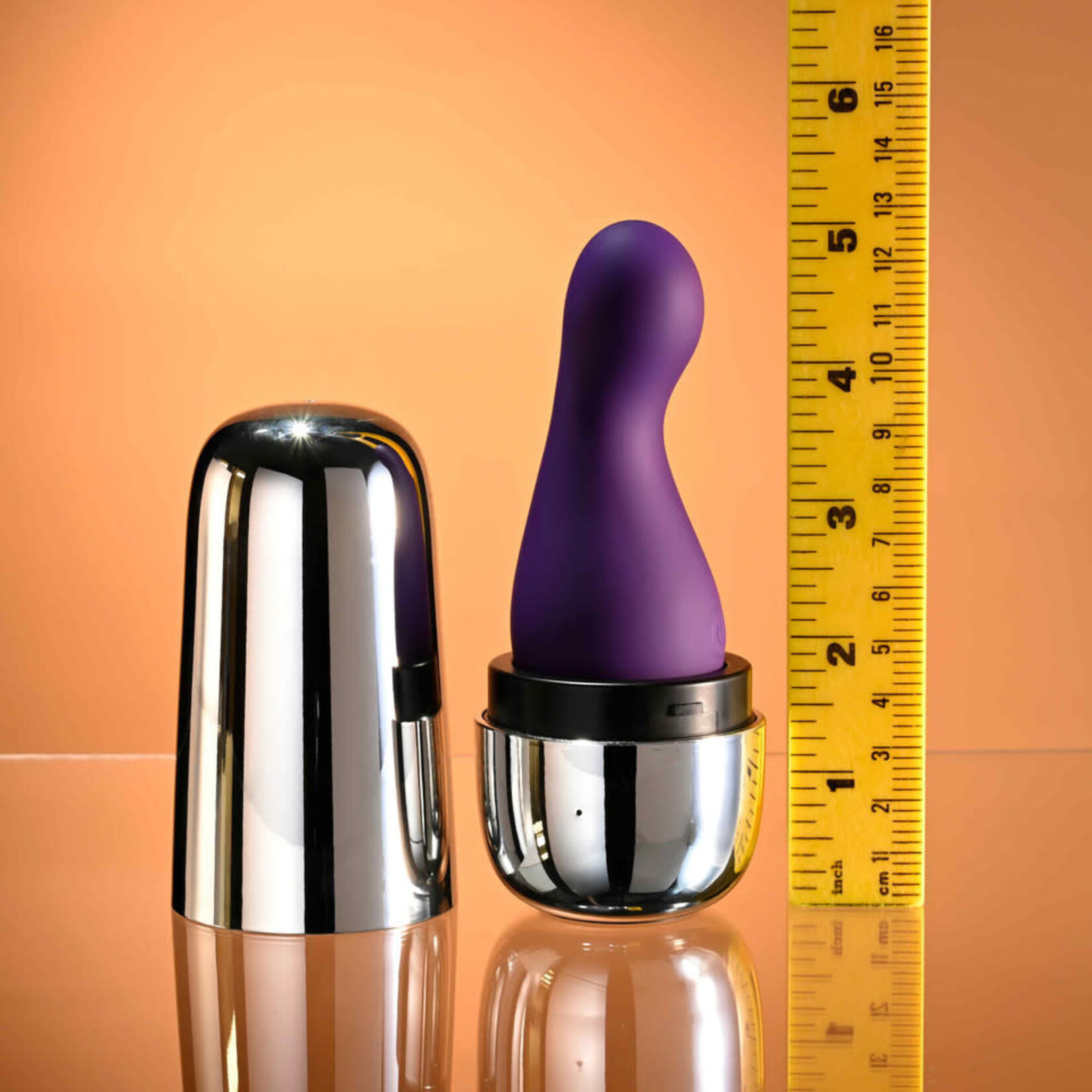 Playboy The Jet Set Rechargeable Silicone Clitoral Stimulating Mini Vibrator - Silver/Purple
