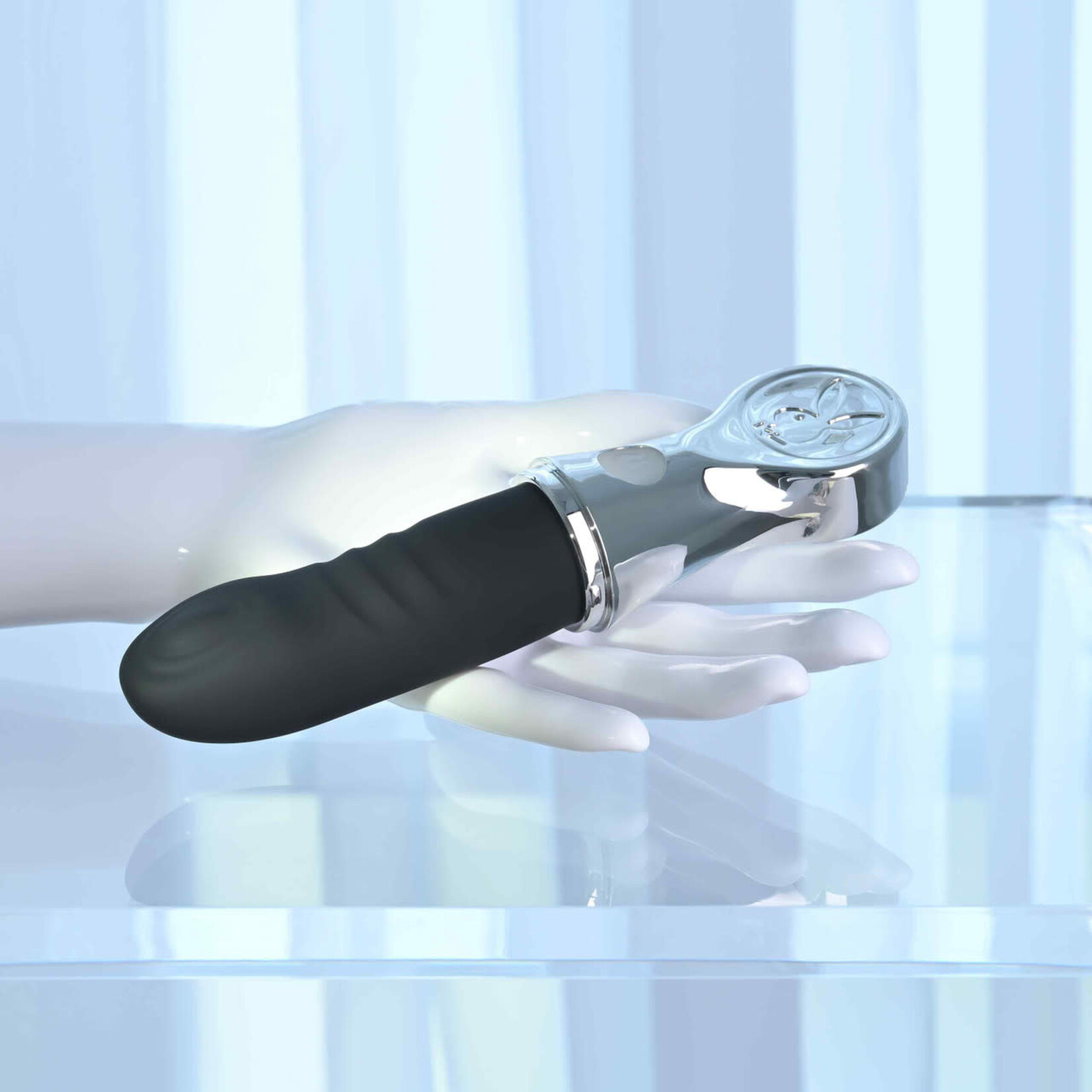 Playboy Bon Voyage Rechargeable Silicone Vibrator - Gray