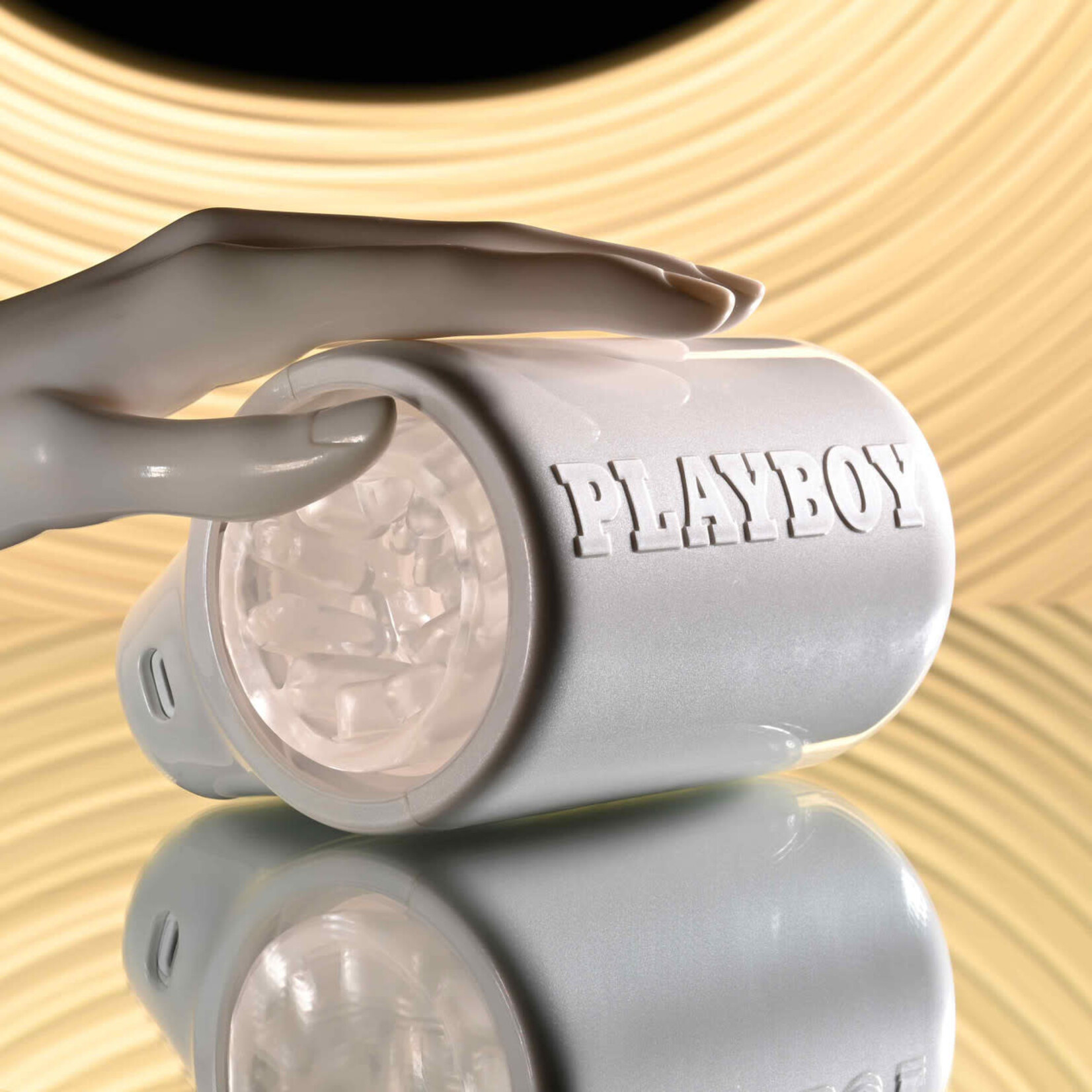 Playboy Spin Doctor Rechargeable Dual End Masturbator - White/Clear