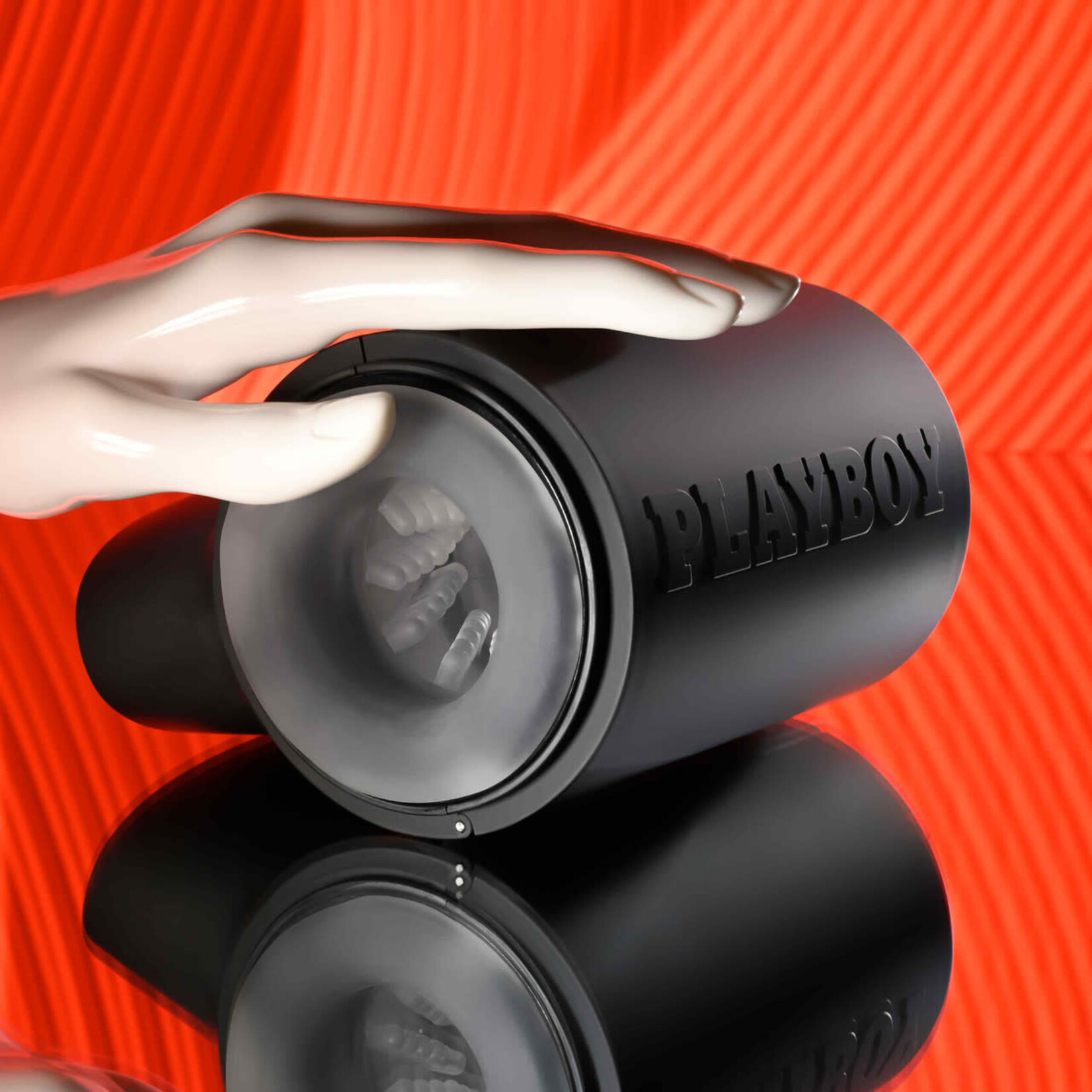 Playboy Come Along Dual End Rechargeable Masturbator - Black/Clear