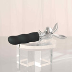 Playboy Bunny on the Go Rechargeable Silicone Rabbit Head Mini Vibrator - Black