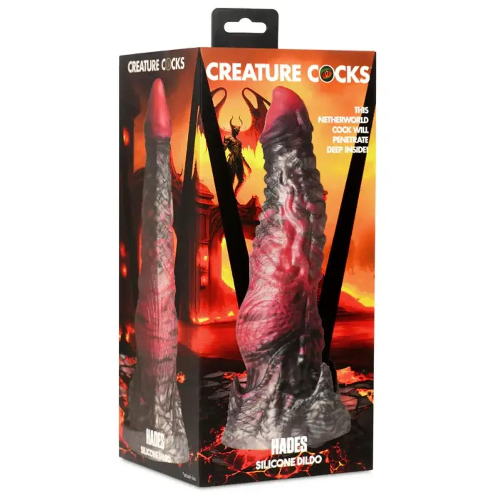 Creature Cocks Hades Silicone Dildo - Large - Black/Red