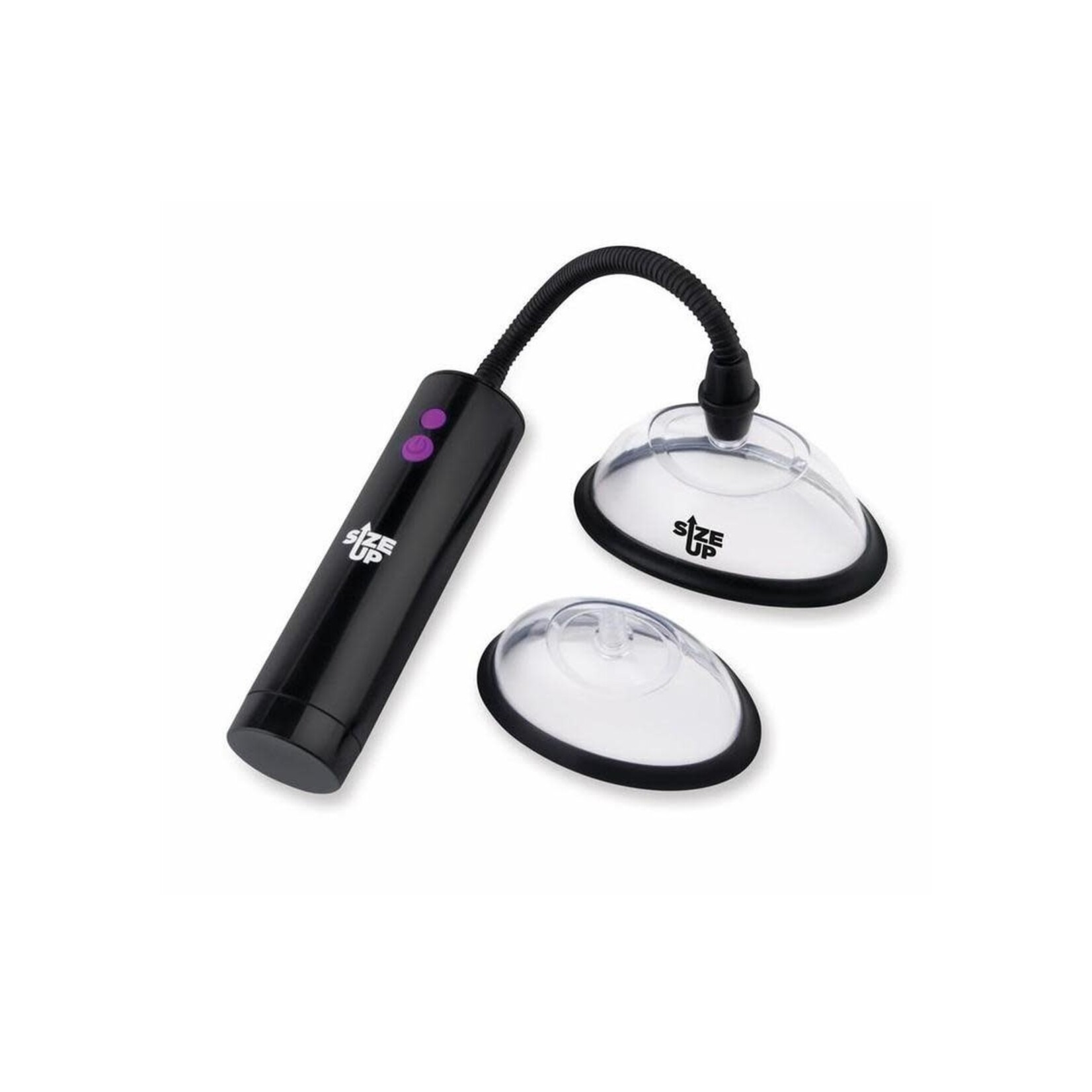Size Up Rechargeable Pussy Pump Two Chambers - Black/Clear