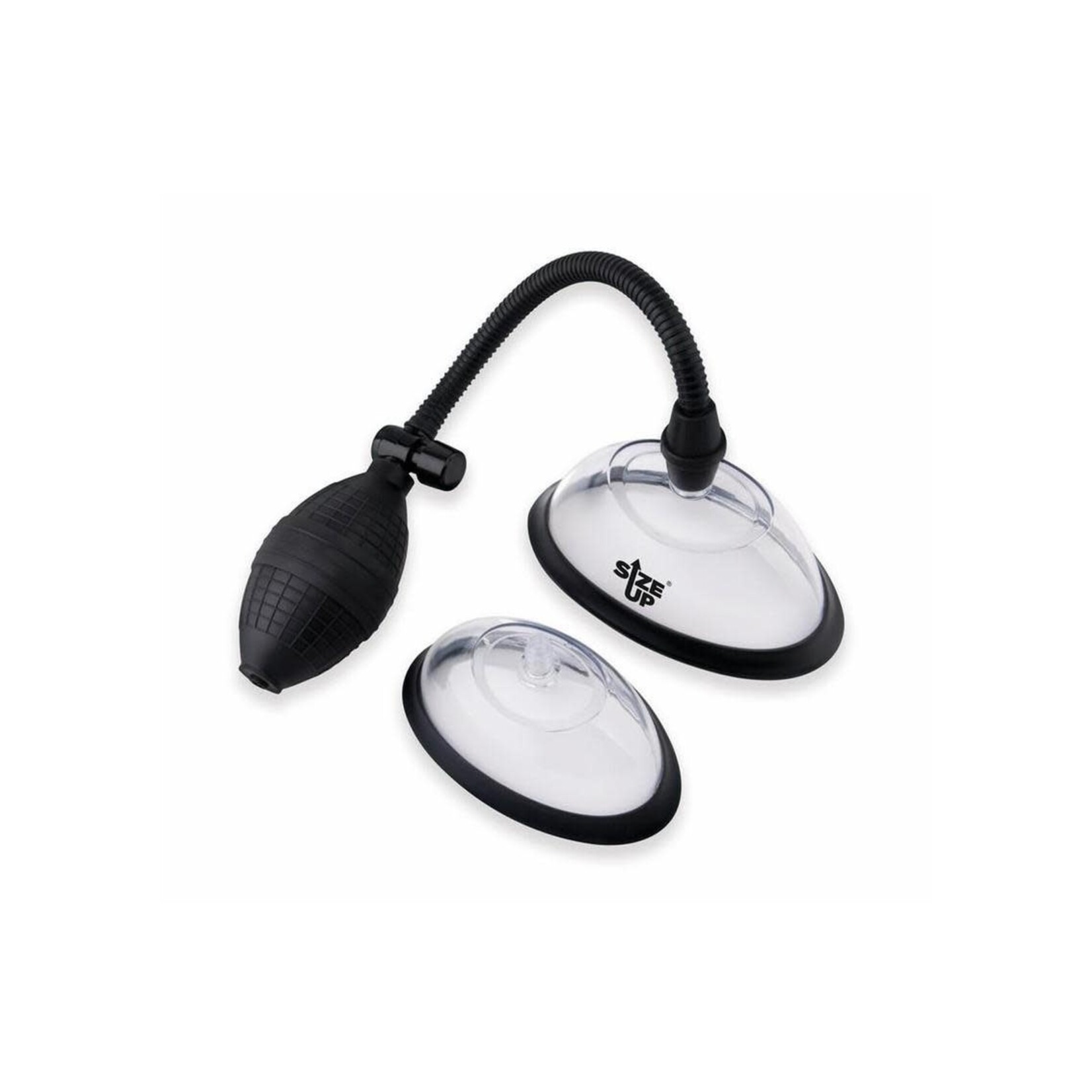 Size Up Classic Pussy Pump with Two Chambers - Black/Clear