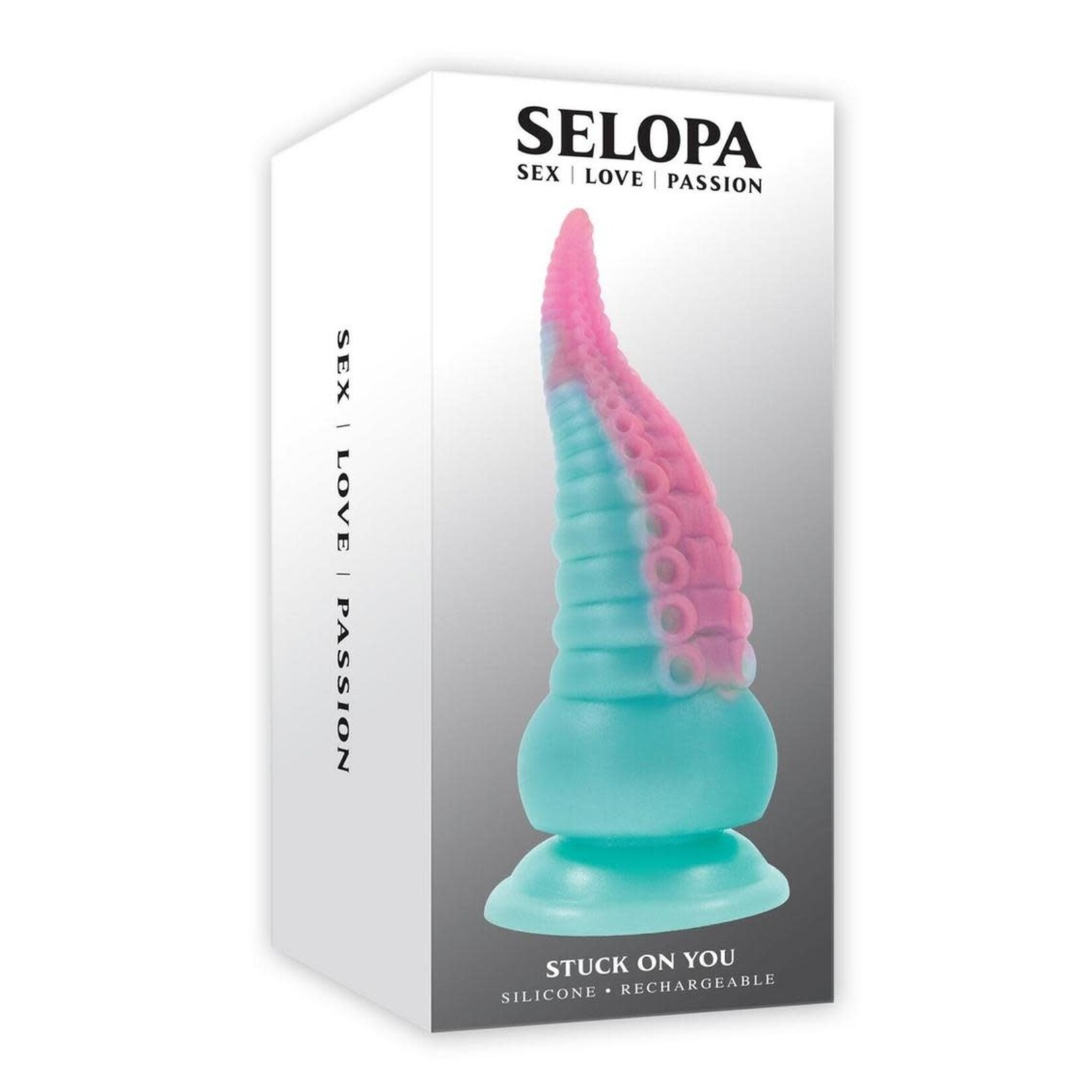 Selopa Stuck on You Rechargeable Silicone Dildo - Pink/Blue