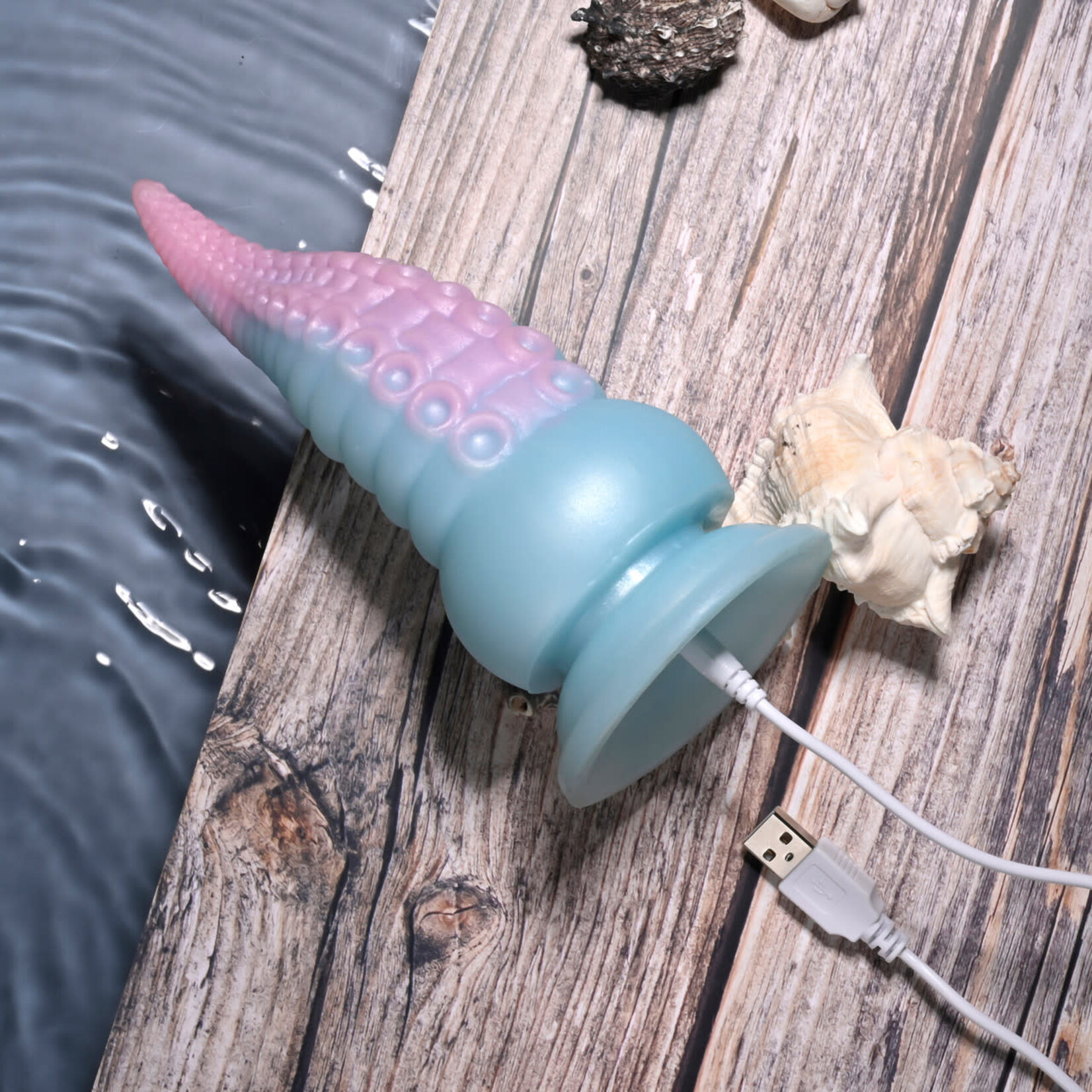 Selopa Stuck on You Rechargeable Silicone Dildo - Pink/Blue