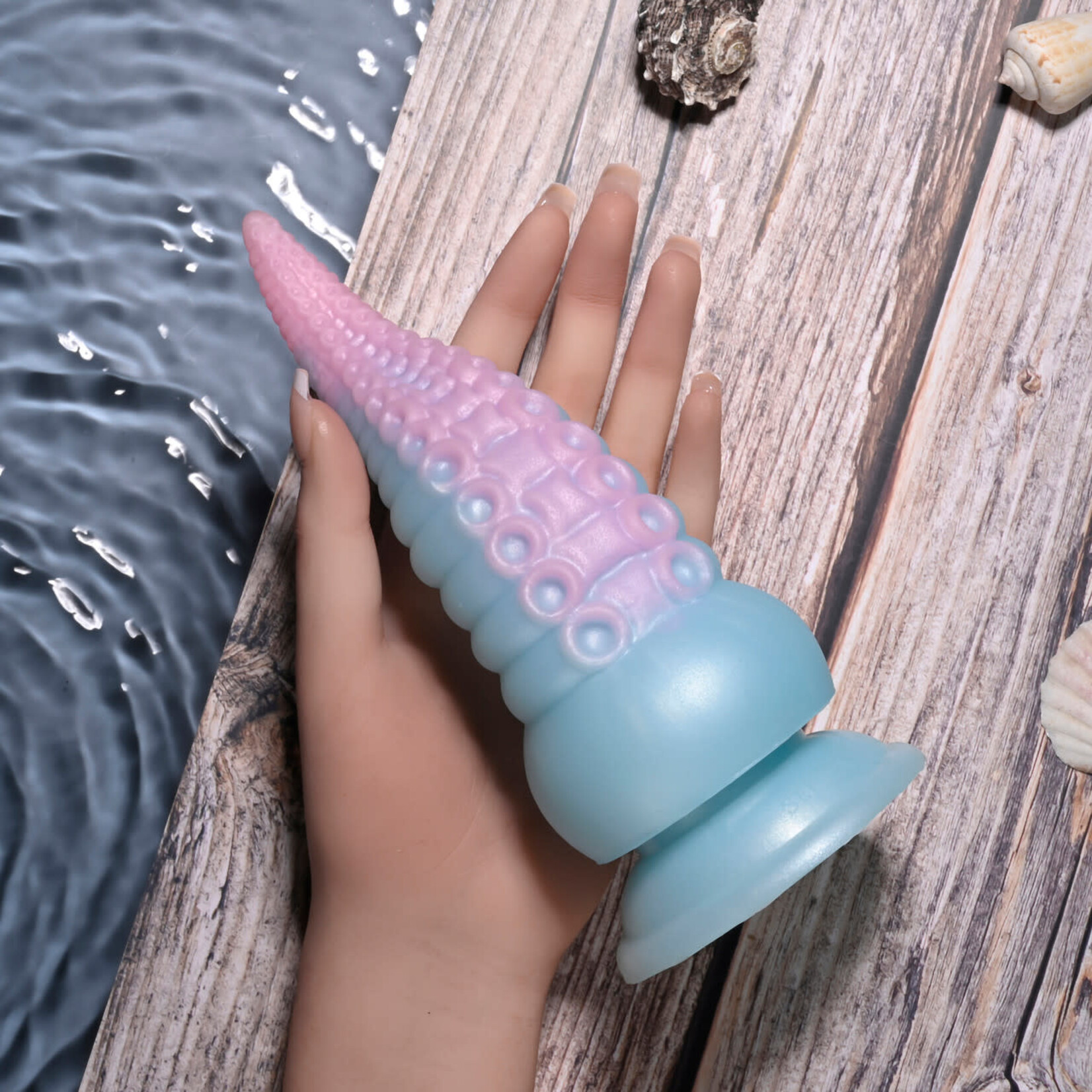 Selopa Stuck on You Rechargeable Silicone Dildo - Pink/Blue
