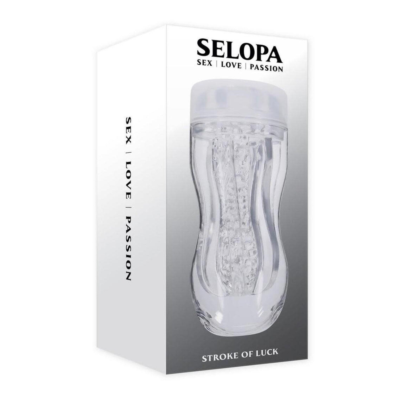 Selopa Stroke of Luck Masturbator with Vibrating C-Ring - Clear