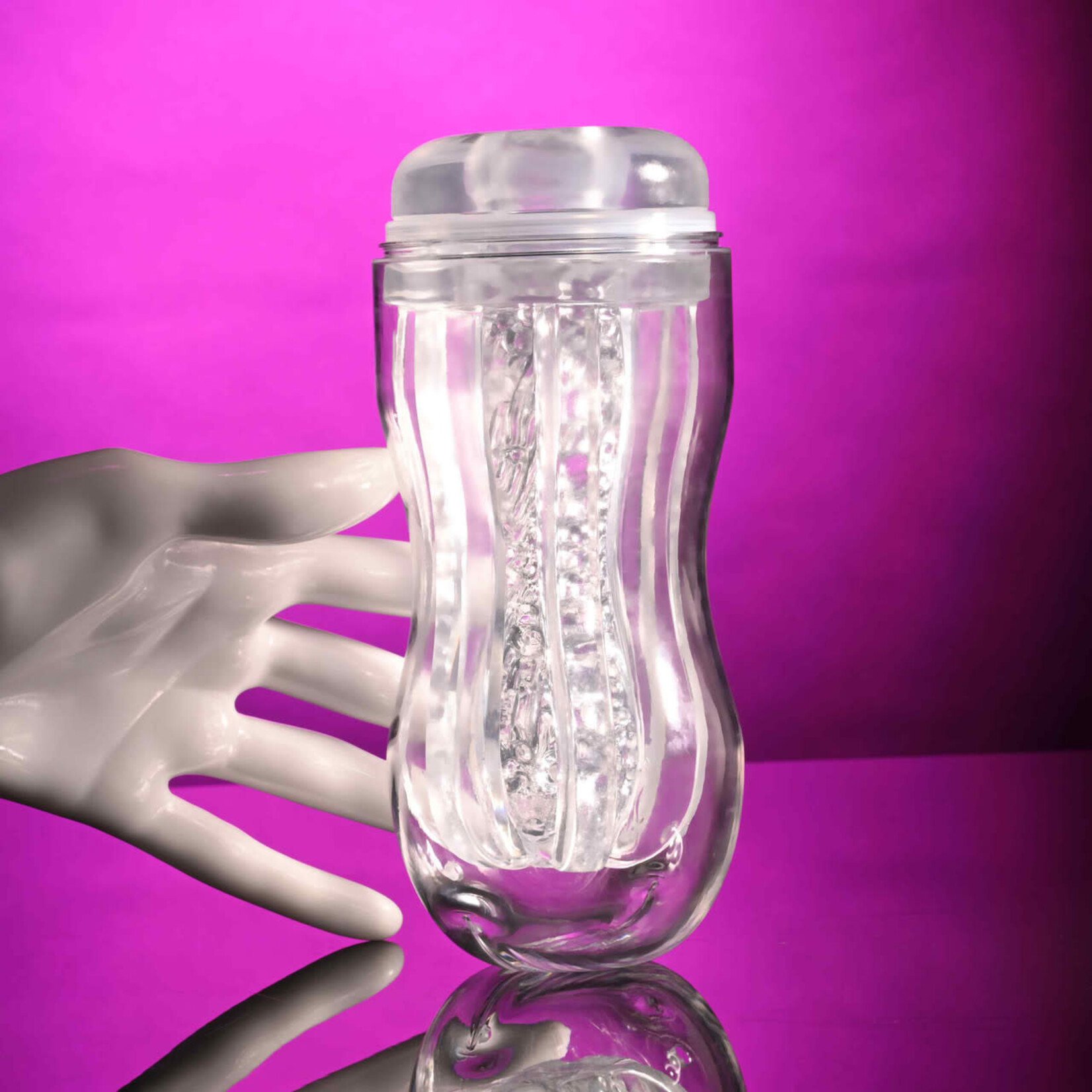 Selopa Stroke of Luck Masturbator with Vibrating C-Ring - Clear