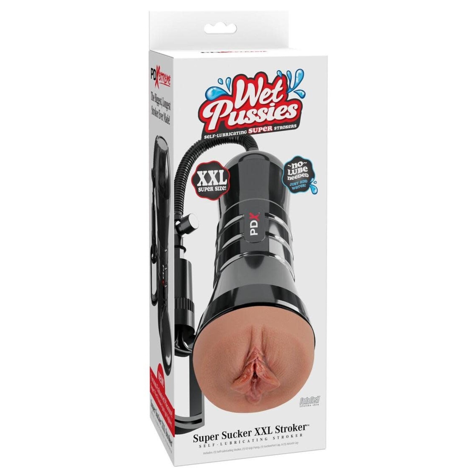 PDX Extreme Wet Pussies Super Sucker XXL Stroker - Pussy - Caramel
