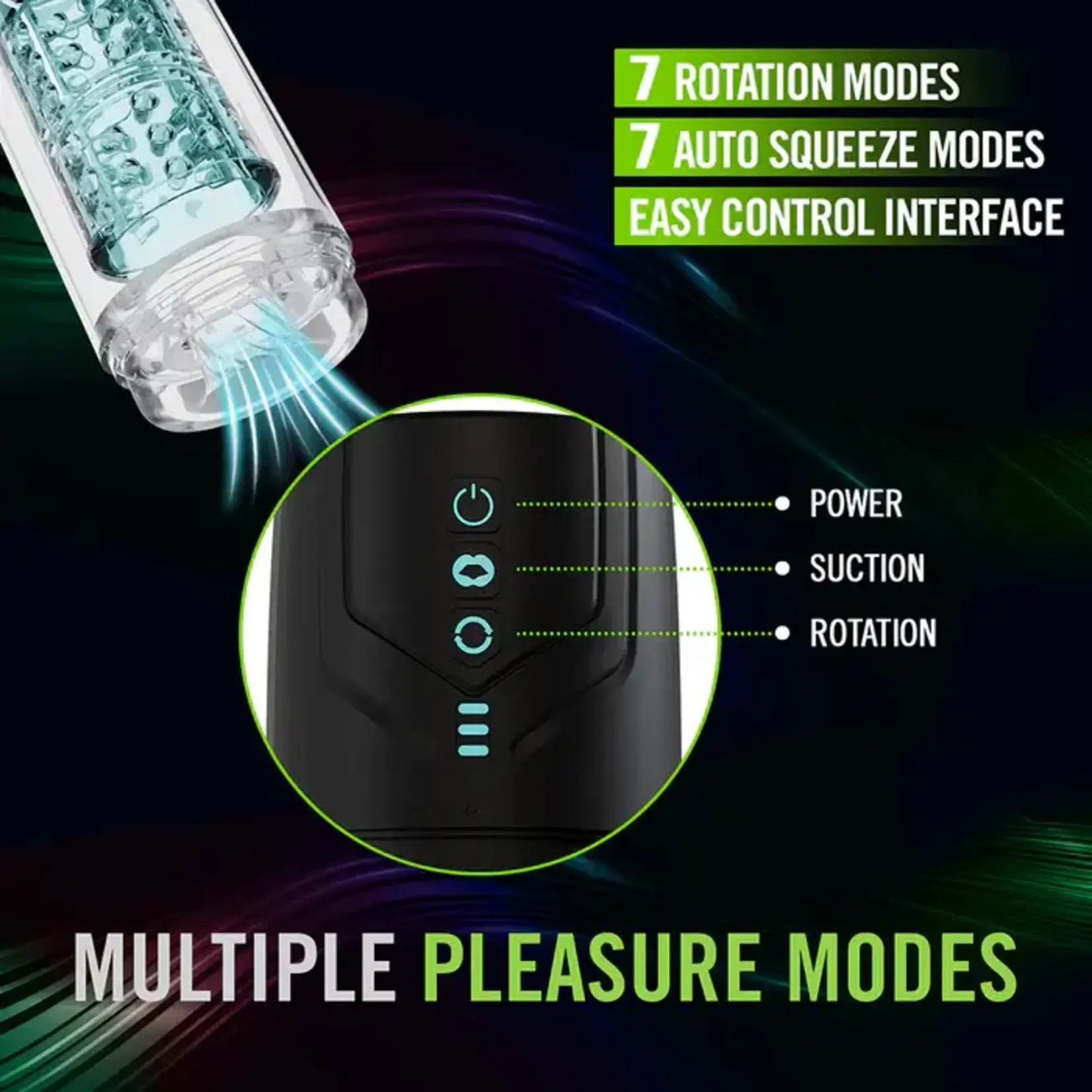 M for Men Whirlwind Pro Rechargeable Masturbator - Black