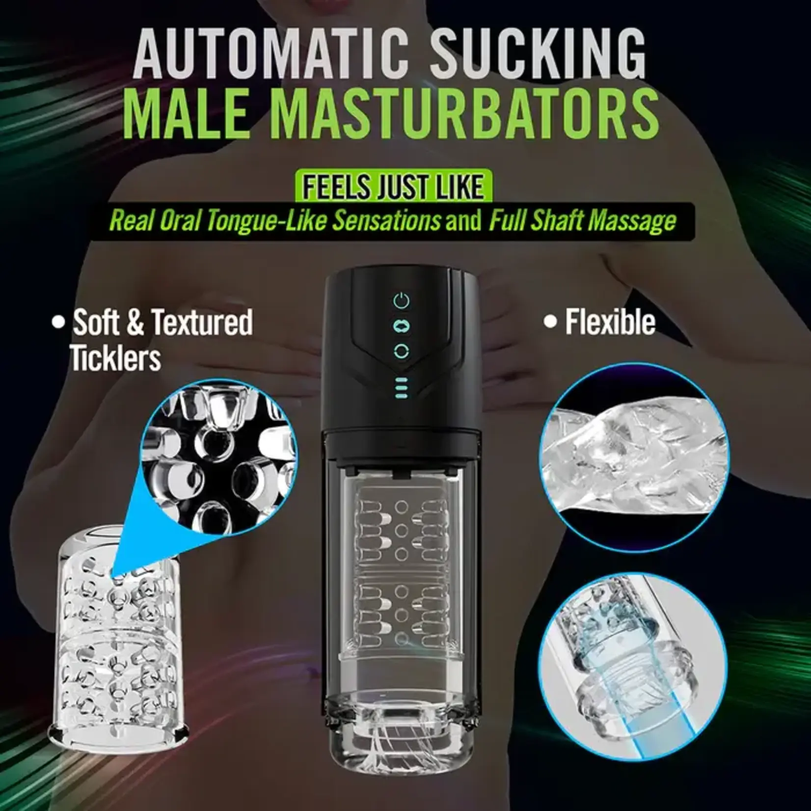 M for Men Whirlwind Pro Rechargeable Masturbator - Black