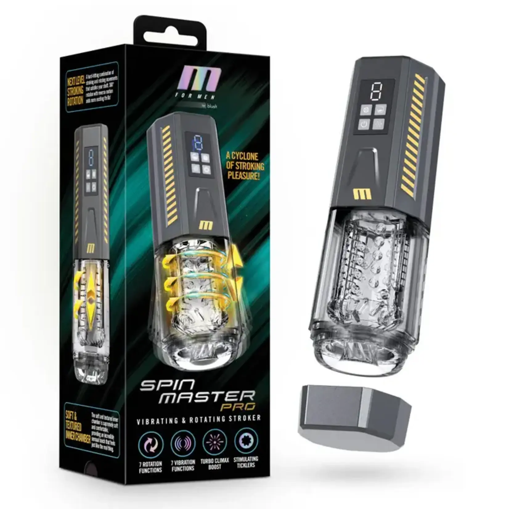 M for Men SpinMaster Pro Rechargeable Masturbator - Grey