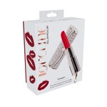 Loveline Candy Lipstick Rechargeable Silicone Vibrator with Interchangeable Heads - Pink