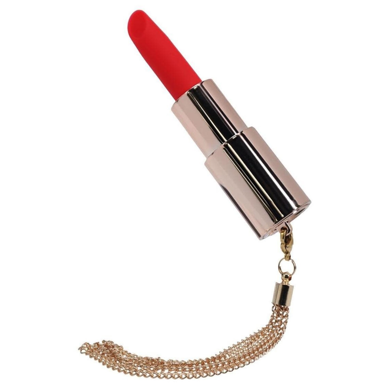 Loveline Candy Lipstick Rechargeable Silicone Vibrator with Interchangeable Heads - Pink