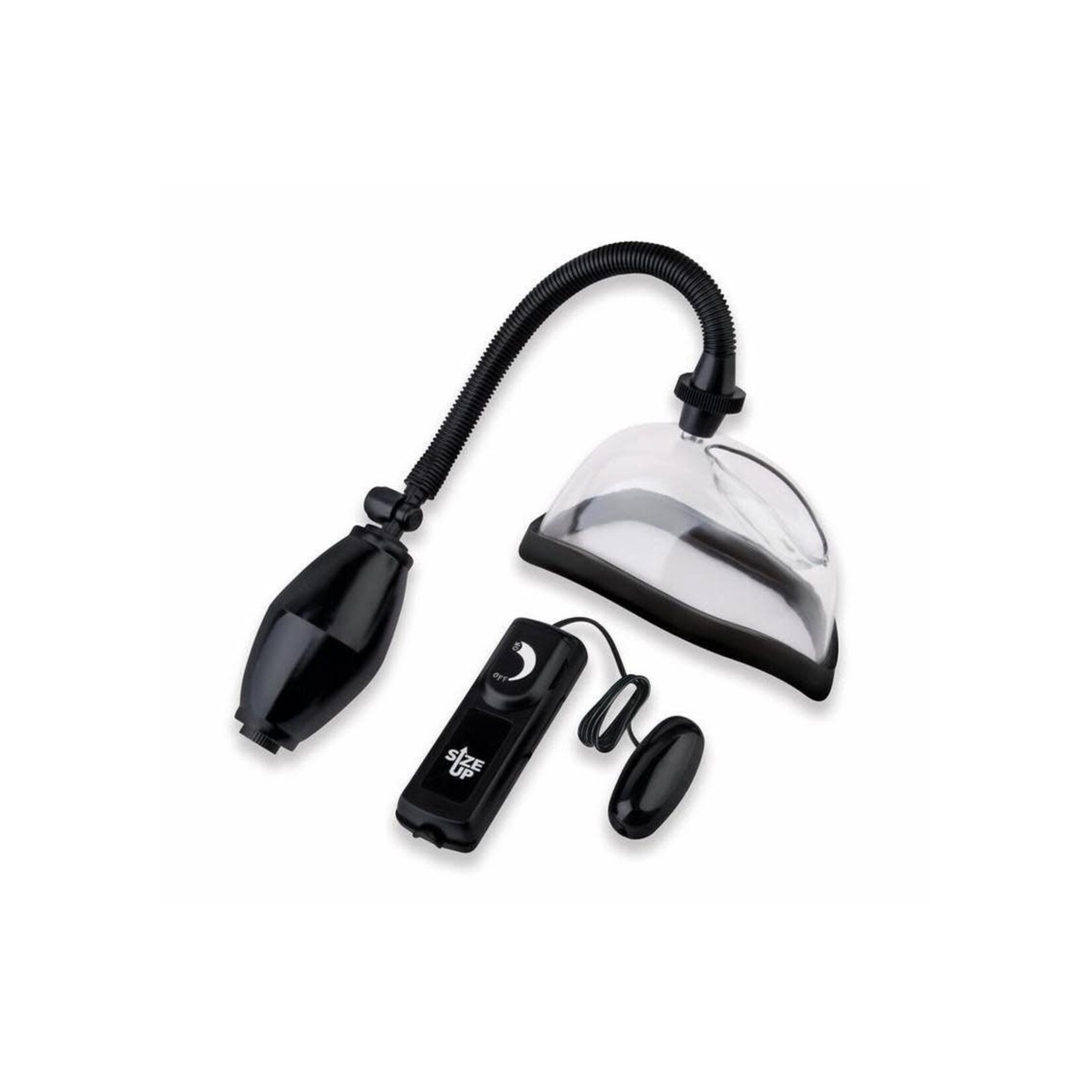 Size Up Classic Vibrating Pussy Pump - Black/Clear