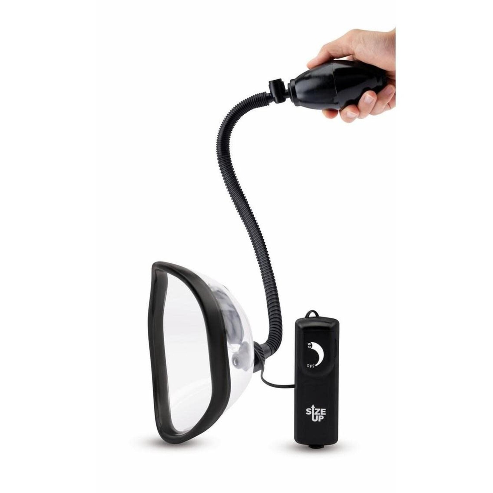 Size Up Classic Vibrating Pussy Pump - Black/Clear