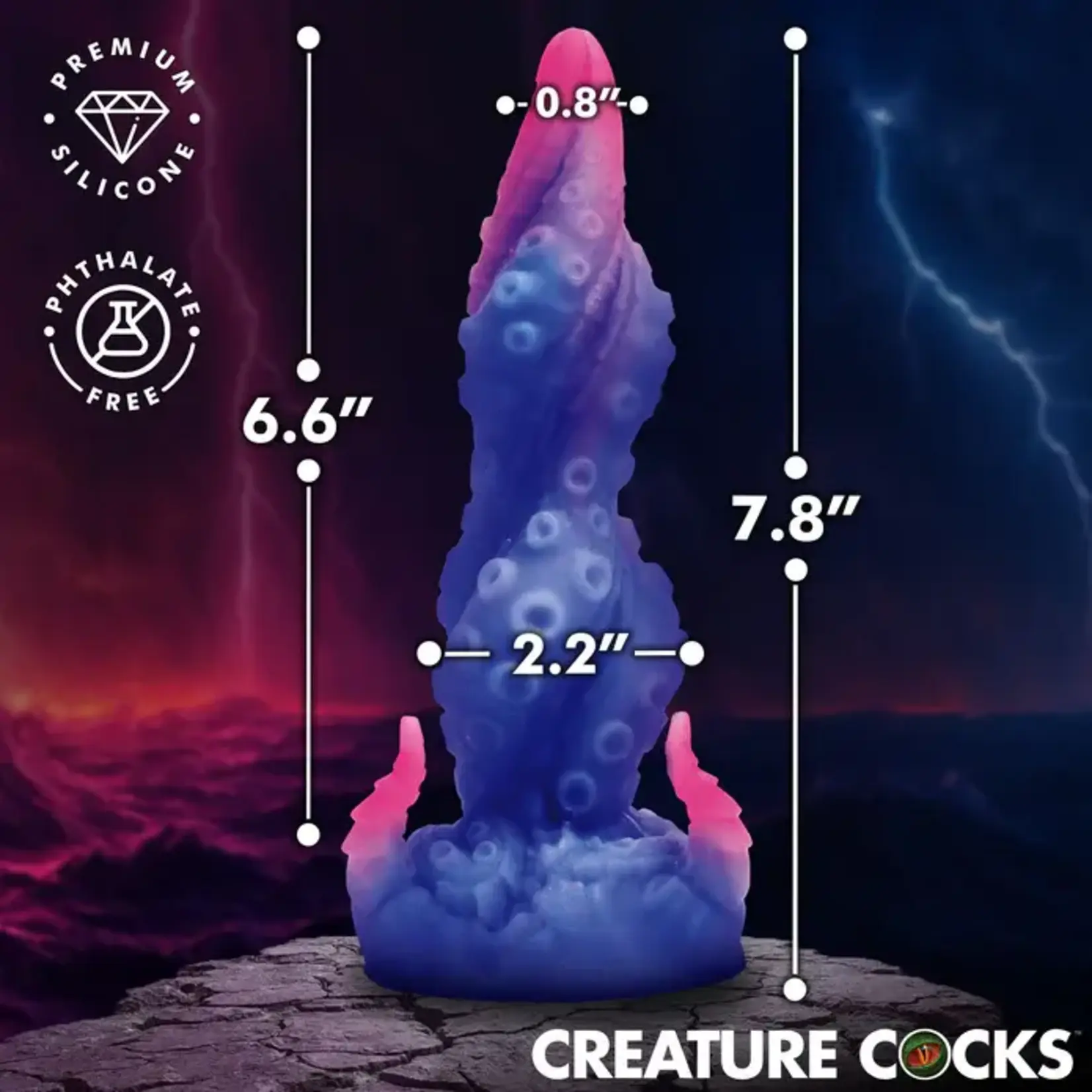 Creature Cocks Krakenar Tentacle Silicone Dildo - Blue/Pink
