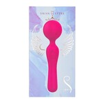 The Swan Sceptre Rechargeable Silicone Dual End Wand Massager - Berry