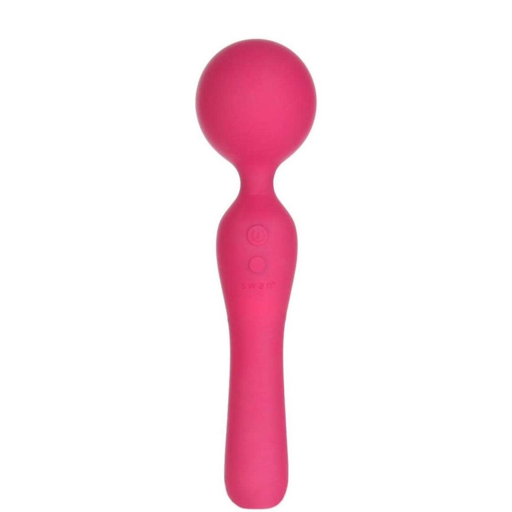 The Swan Sceptre Rechargeable Silicone Dual End Wand Massager - Berry