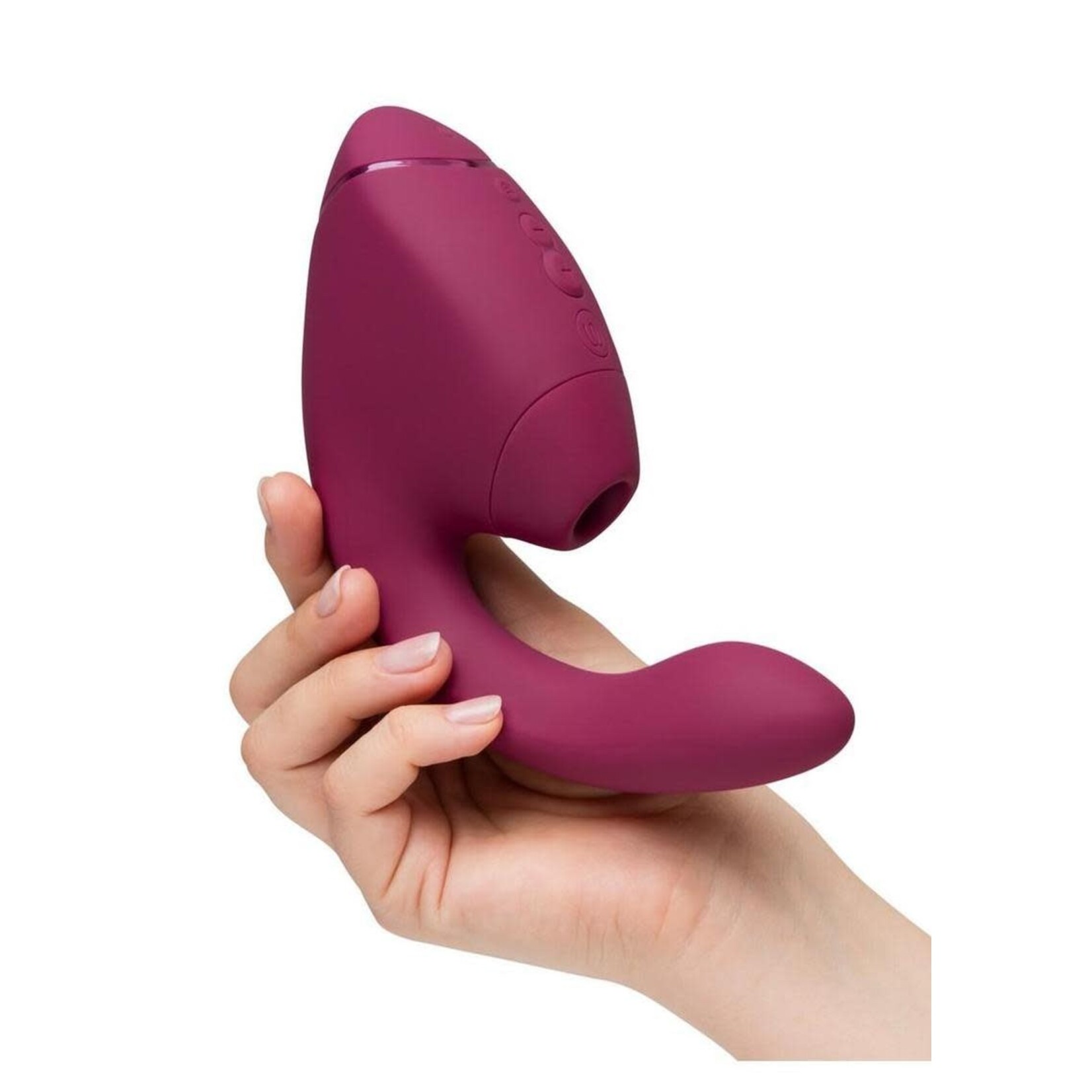 Womanizer Next Duo Rechargeable Silicone Dual G-Spot and Clitoral Stimulator - Dark Pink