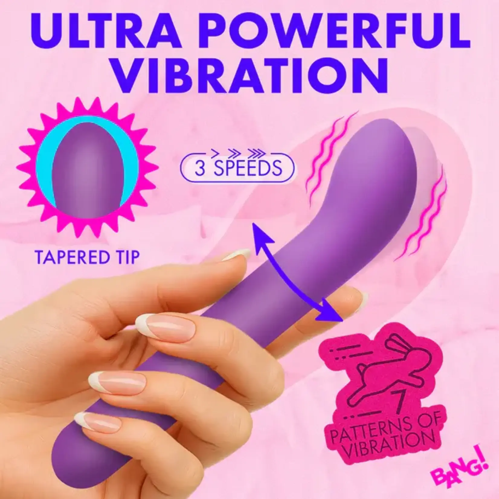 Bang! G-Spot Flexible Rechargeable Silicone Vibrator - Purple