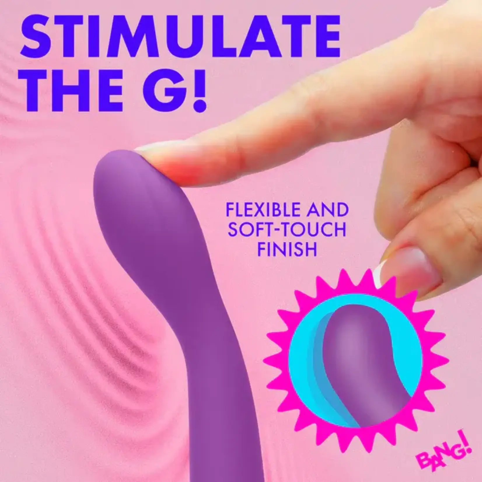 Bang! G-Spot Flexible Rechargeable Silicone Vibrator - Purple