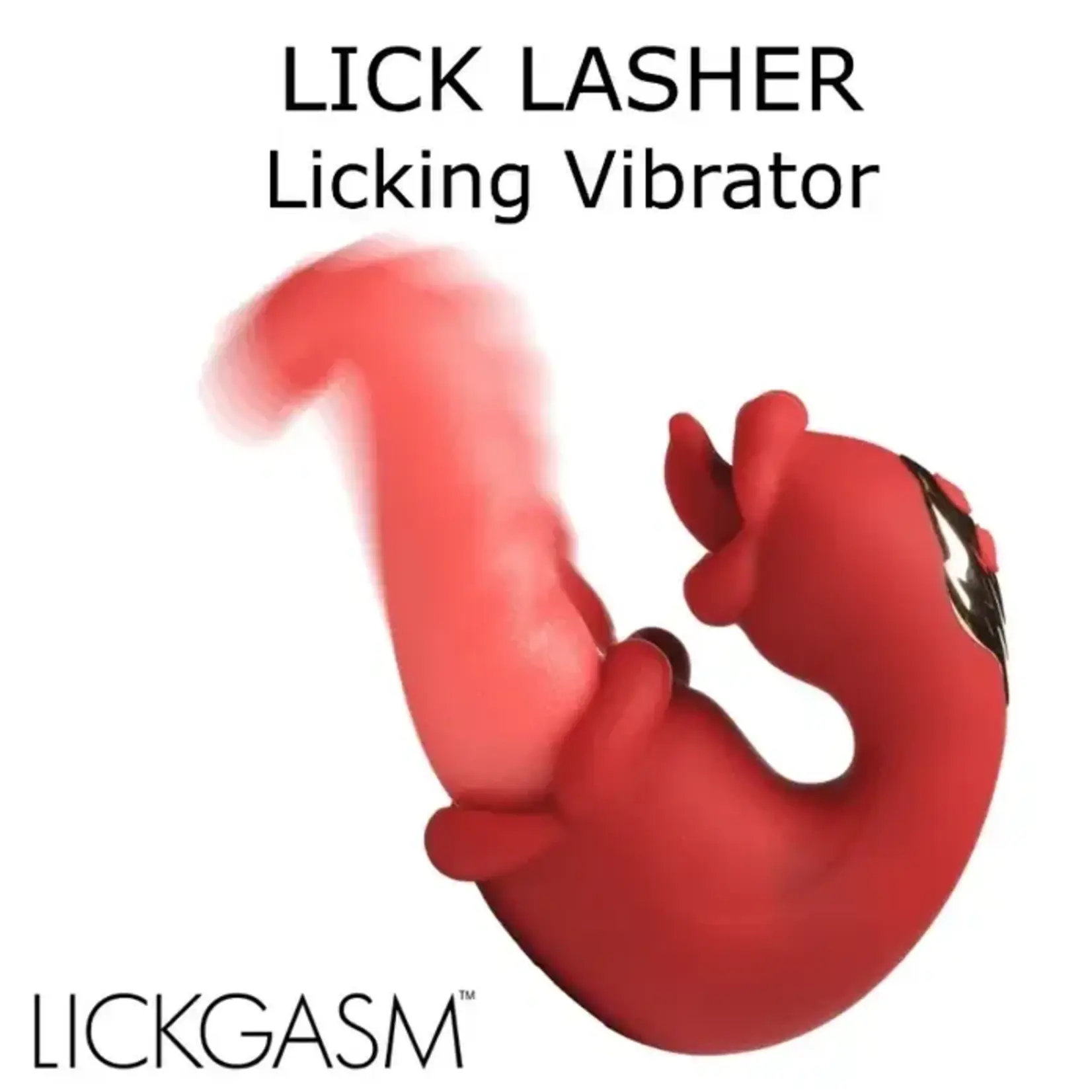 Lickgasm Lick Lasher Rechargeable Silicone Licking Vibrator - Red/Pink