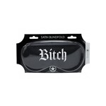 Ouch! Bitch Printed Satin Mask - Black