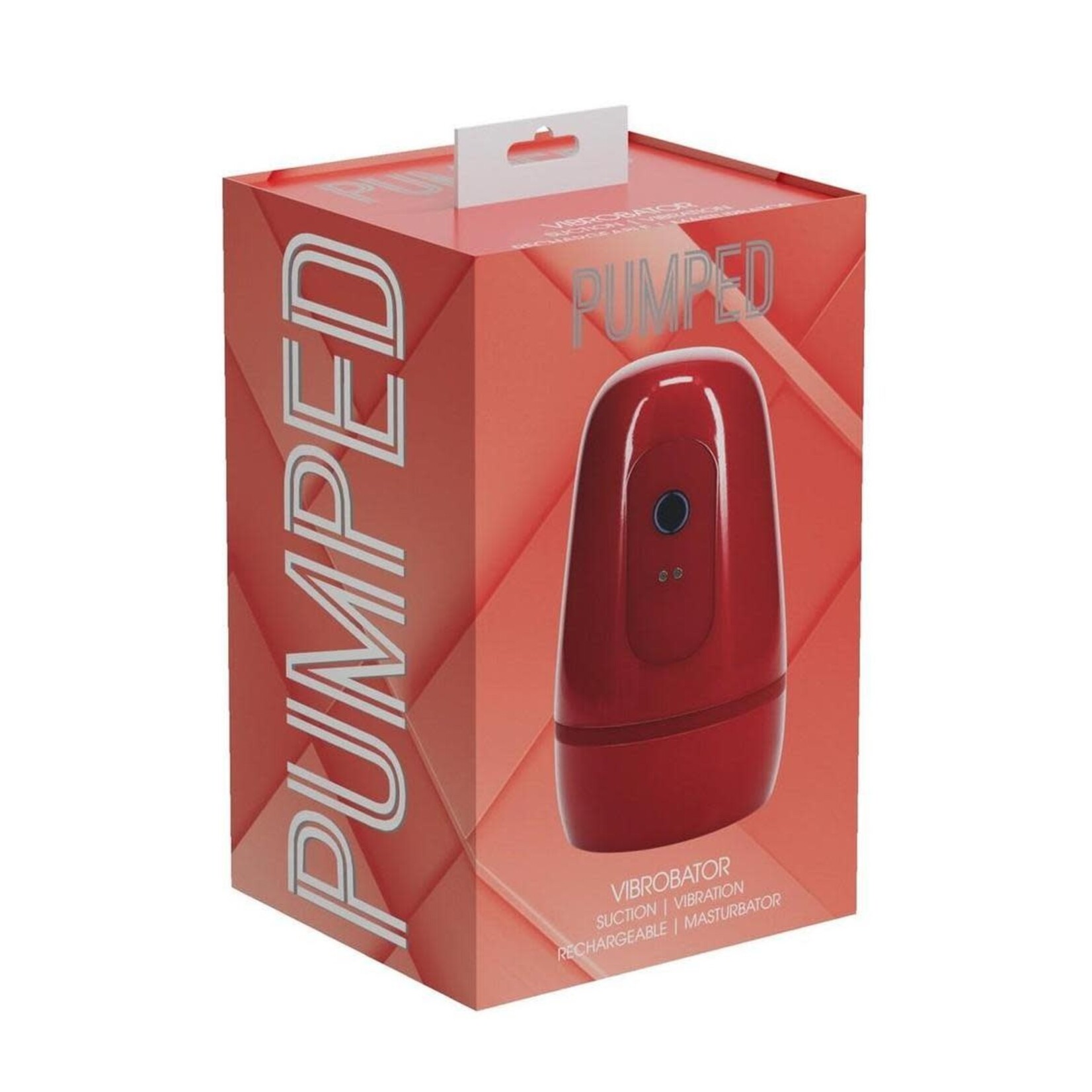 Pumped Vibrobator 10 Function Rechargeable Masturbator - Metallic Red