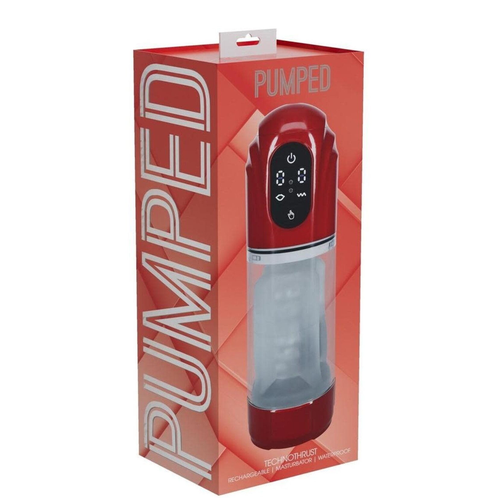 Pumped TechnoThrust 10 Function Automatic Masturbator - Metallic Red