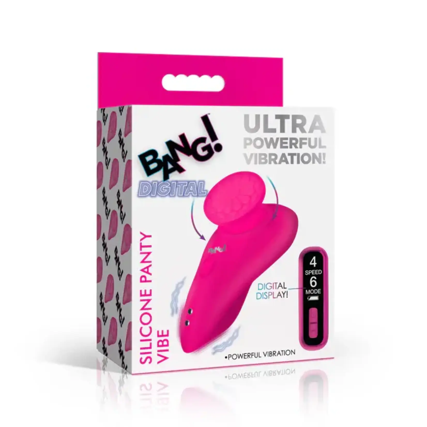 Bang! Silicone Rechargeable Panty Vibe with Remote Control - Pink