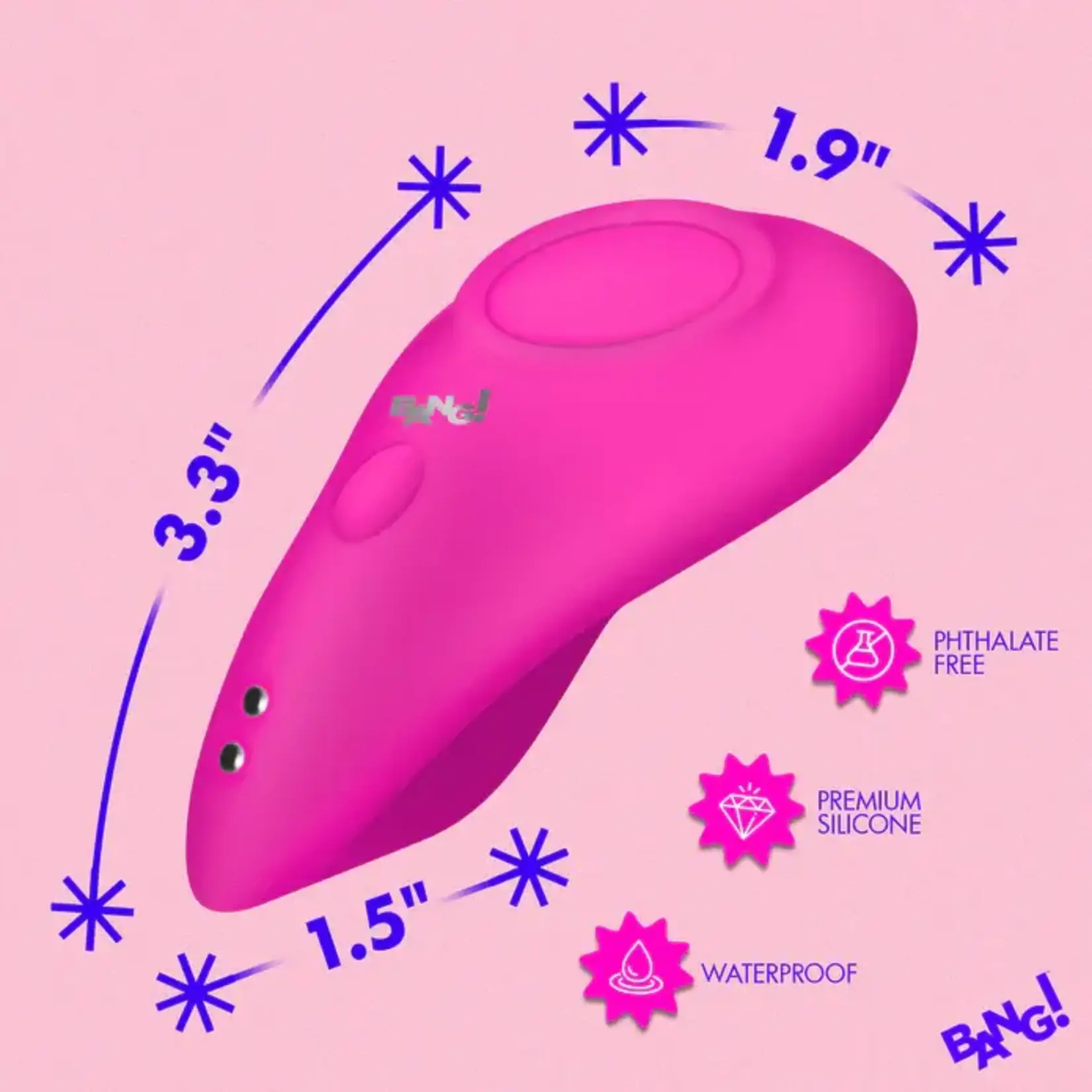 Bang! Silicone Rechargeable Panty Vibe with Remote Control - Pink