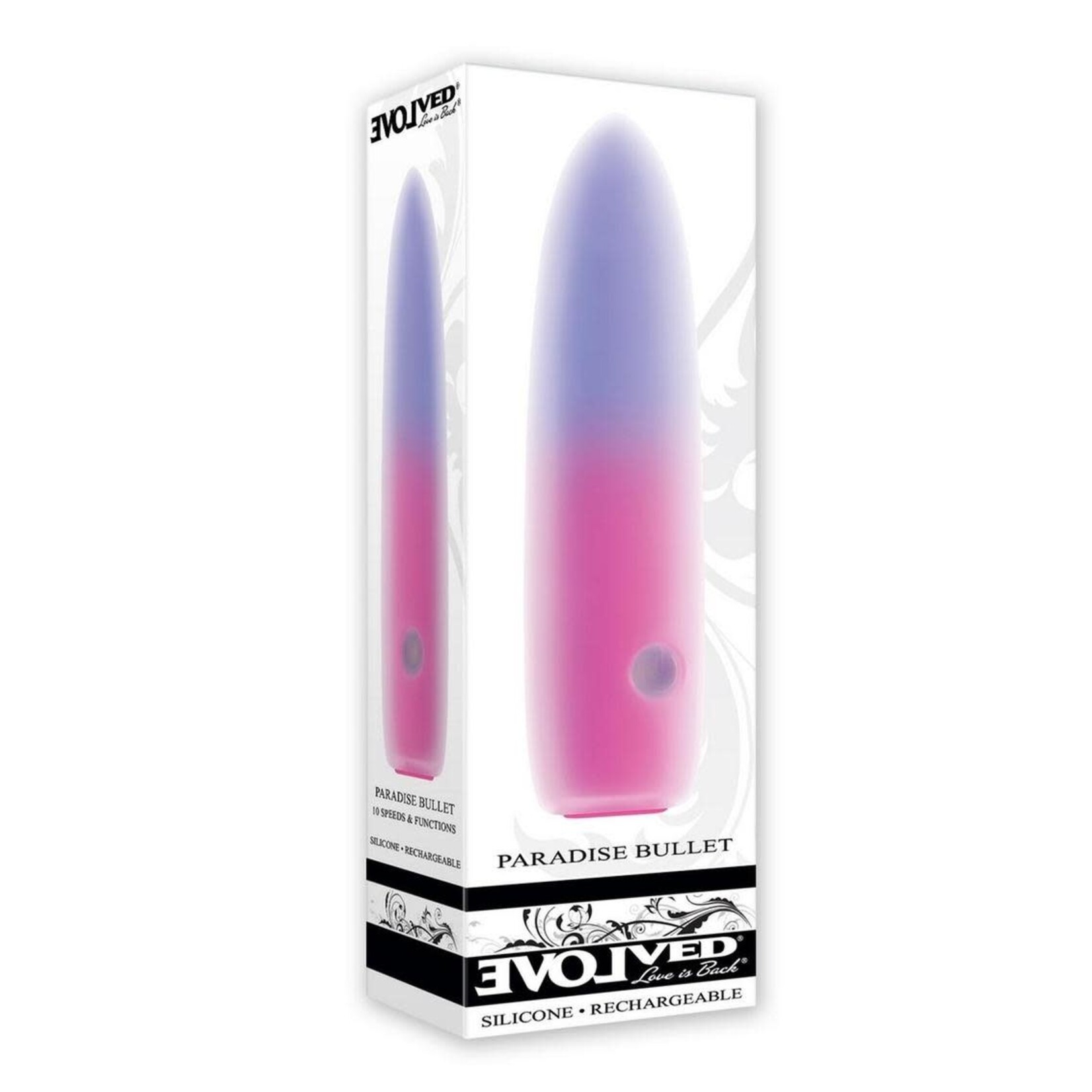 Paradise Rechargeable Silicone Bullet Vibrator - Pink/Purple