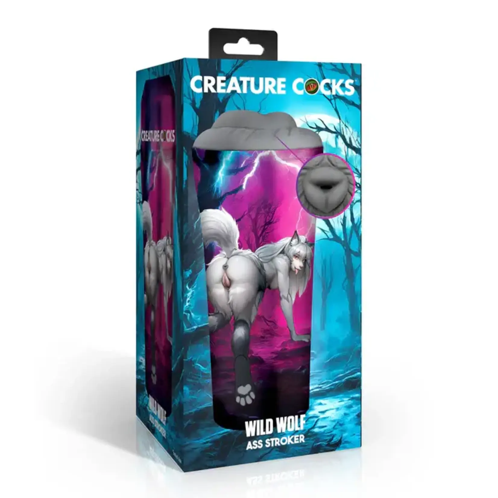 Creature Cocks Wolf Ass Stroker - Grey/Multicolor